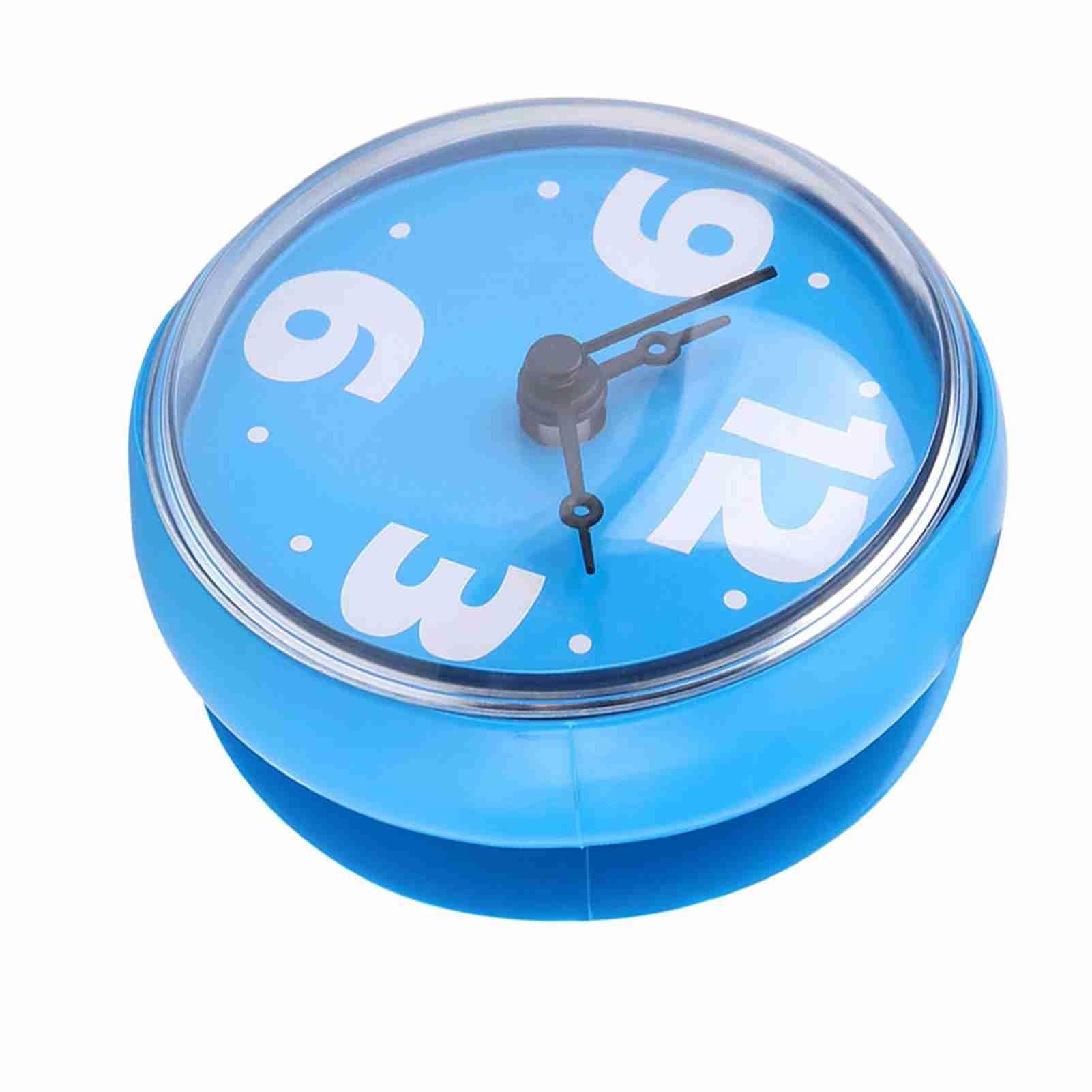 Waterproof Bathroom Wall Clock - Shower Safe, Outdoor & Kitchen Use - Blue Digital Clock for Bathrooms, Showers, Pools & Patios