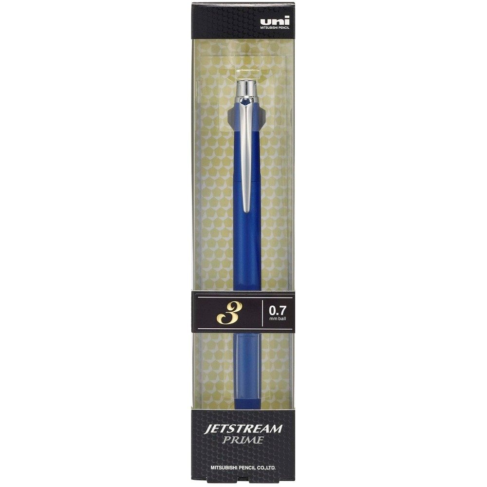 Mitsubishi Pencil SXE3300007.9 Jetstream Prime Tri-Color Ballpoint Pen - 0.7mm Fine Point (0.03 inches) - Navy Blue - Smooth Writing for Office, School & Note Taking