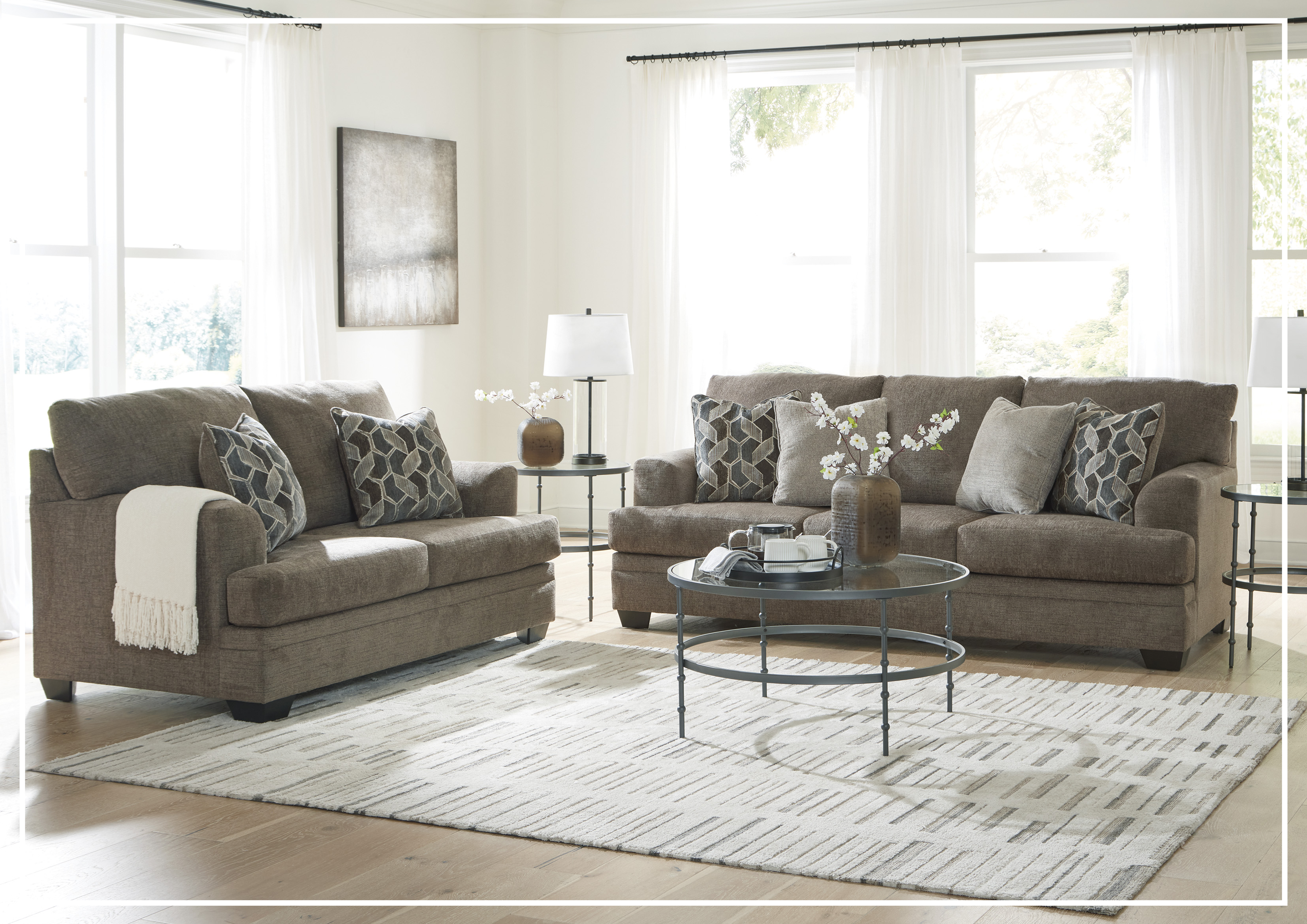 Gio Italia Seabrook 3-Seater Sofa in Taupe - Modern Upholstered Living Room Furniture for Home & Office Comfort