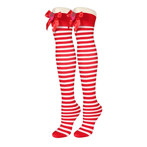 Red and White Stripe, Satin Bow, Strawberry
