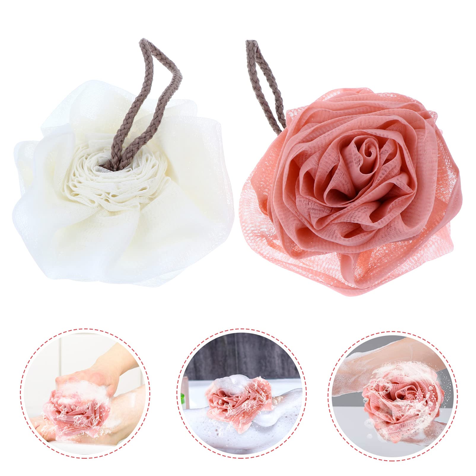 Exfoliating Body Scrubber & Bath Sponge Set - 2 Pack Mesh Loofah Poufs for Women & Girls | Deep Cleansing Shower Sponges with Gentle Exfoliation | Perfect for Daily Shower, Spa Day & Skin Care Routine