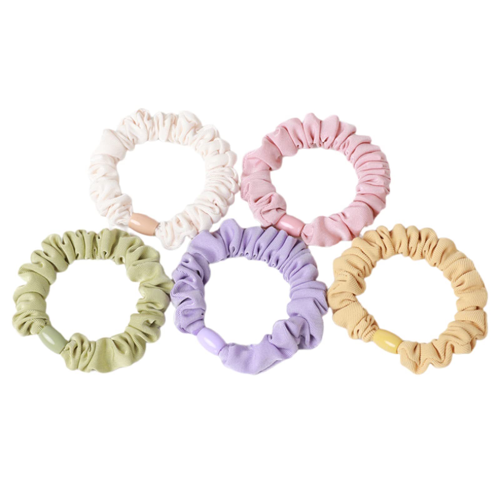 Satin Hair Scrunchies 5Pcs - Soft Fabric Hair Ties for Women & Girls, Perfect for Daily Use & Styling