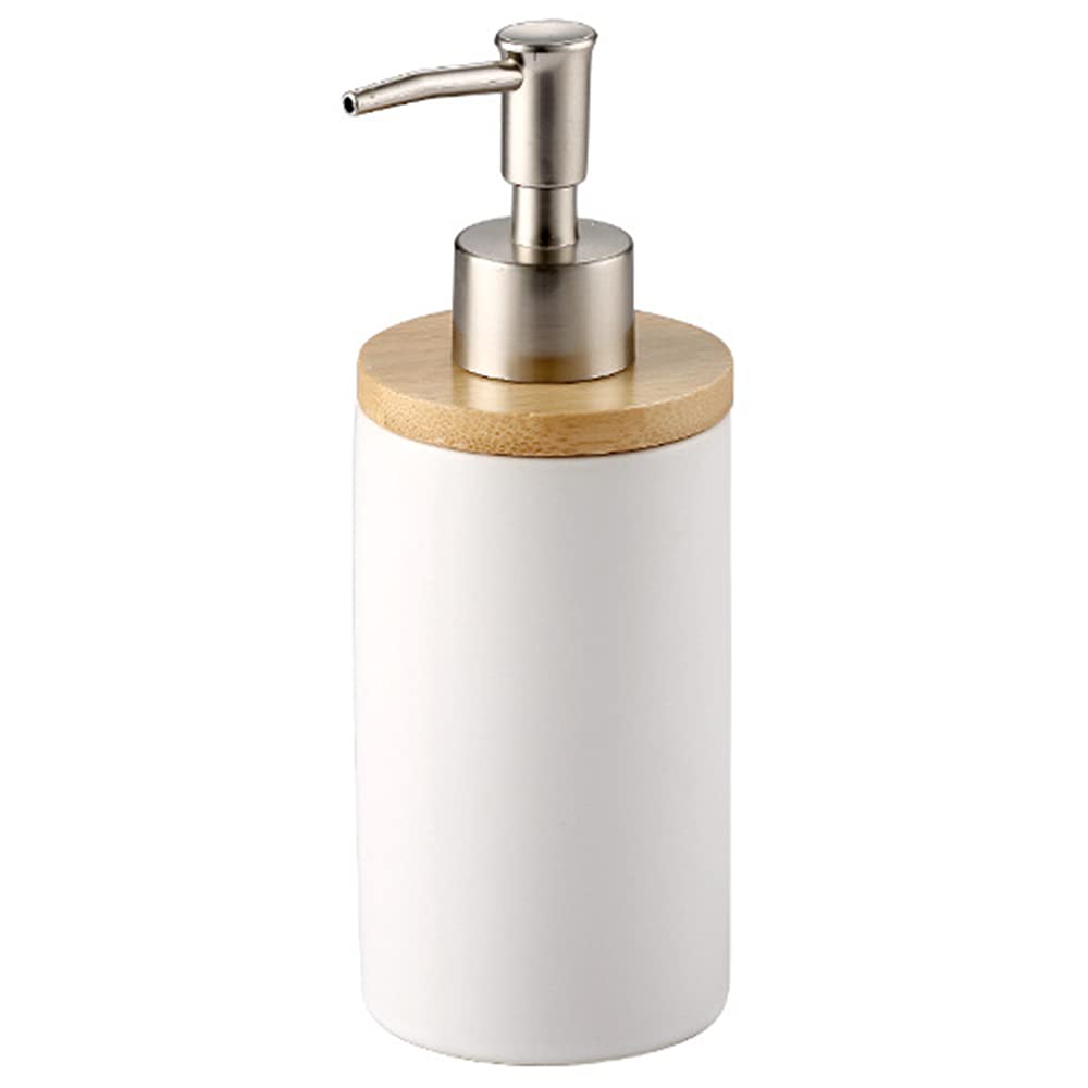 14 oz Ceramic Soap Dispenser Pump - Refillable Liquid Soap Bottle for Kitchen, Bathroom & Sink - Perfect for Hand Soap, Dish Soap & Shampoo - Elegant Countertop Decor for Home & Office