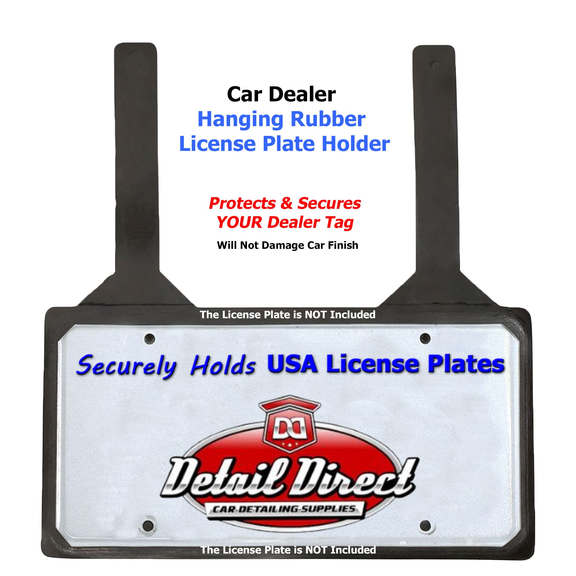 Durable Rubber License Plate Holder for Cars - Universal Fit, No Drill Installation - Perfect for Dealerships, Auto Shops & Car Enthusiasts