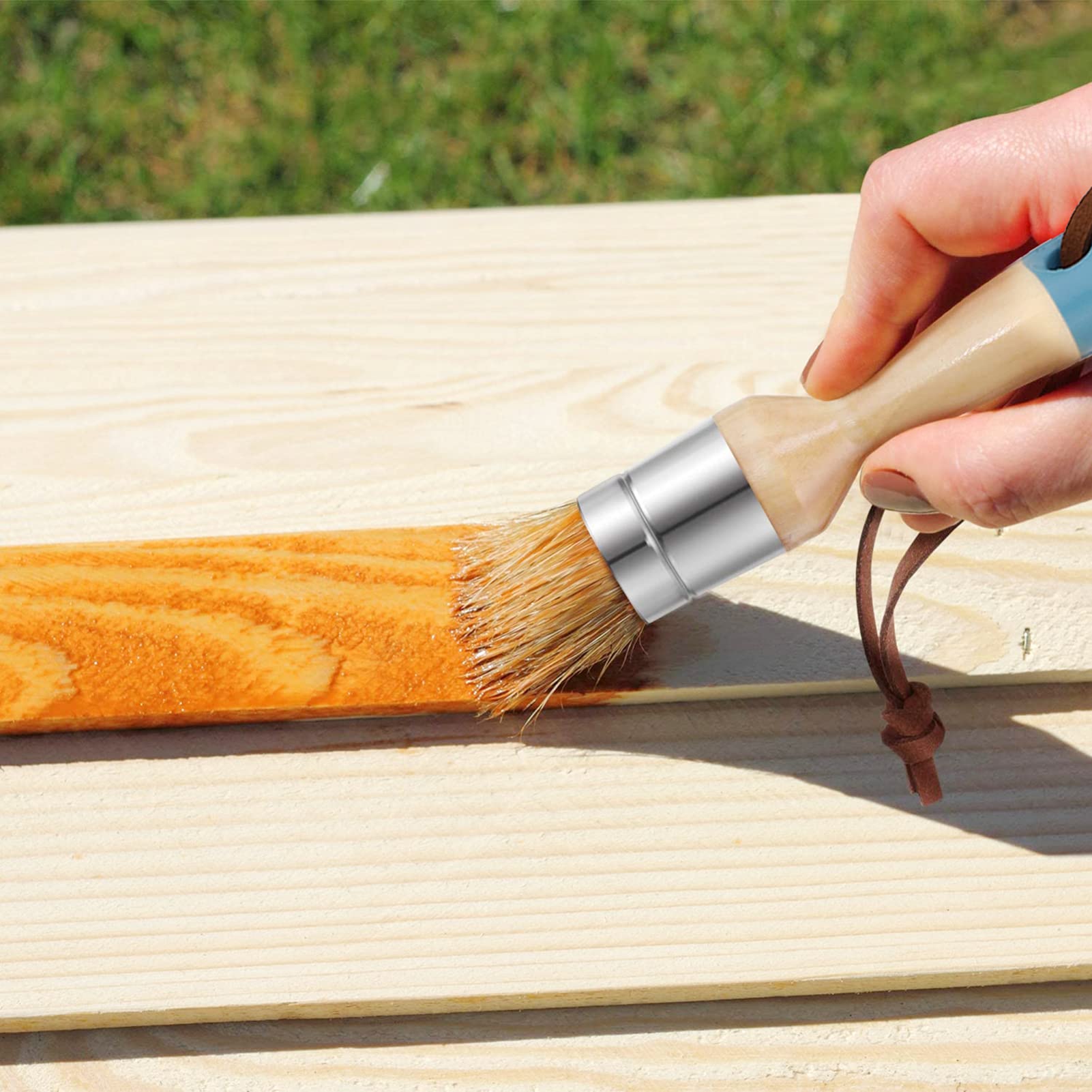 Wood Handle Paint Brush for Oil, Wax & Glue - Home Decor & Art Projects