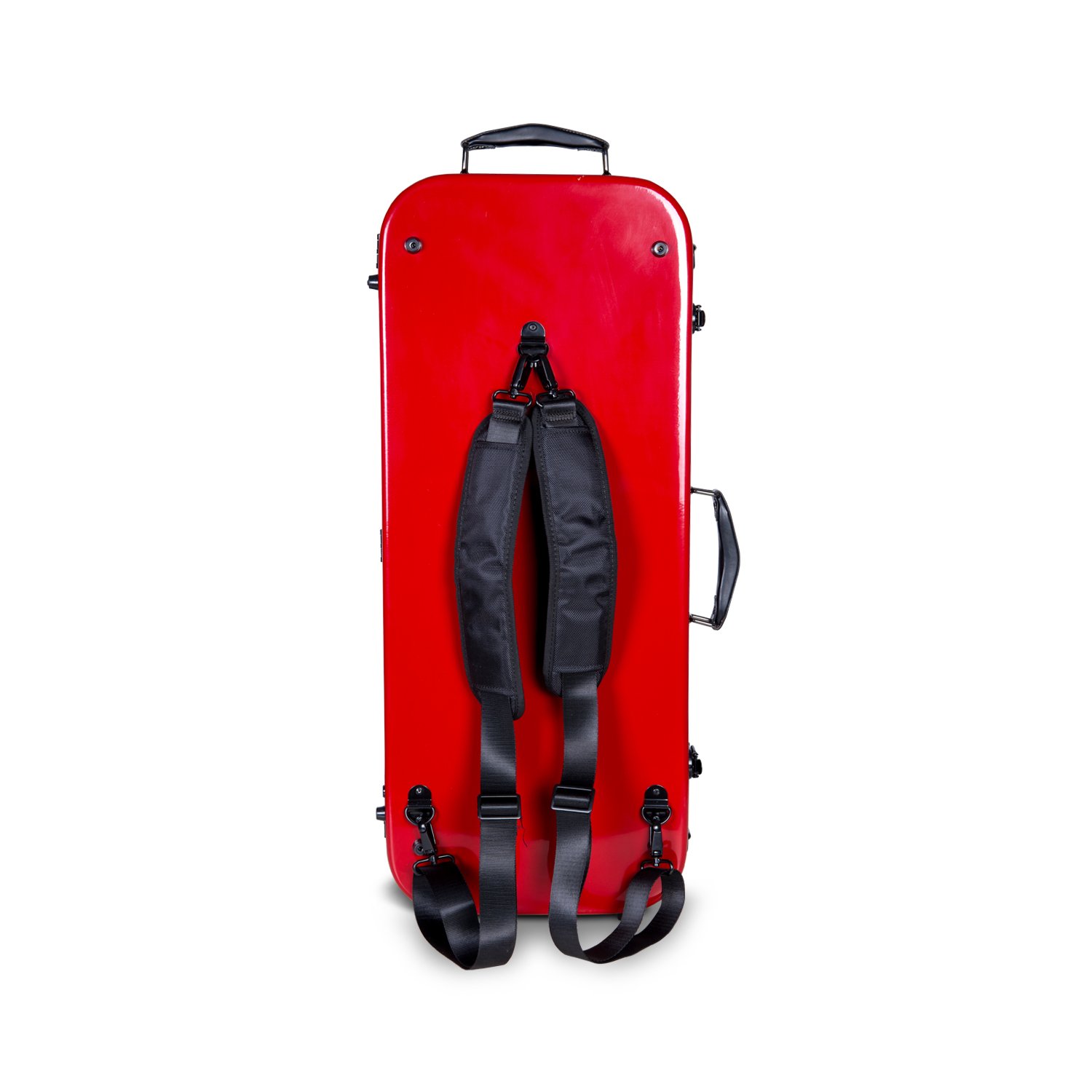 Crossrock CRF1000DVRD Red Fiberglass Double Violin Case - Backpack Style for 2 Full Size 4/4 Violins | Durable Protection for Travel, Performances & Music Lessons