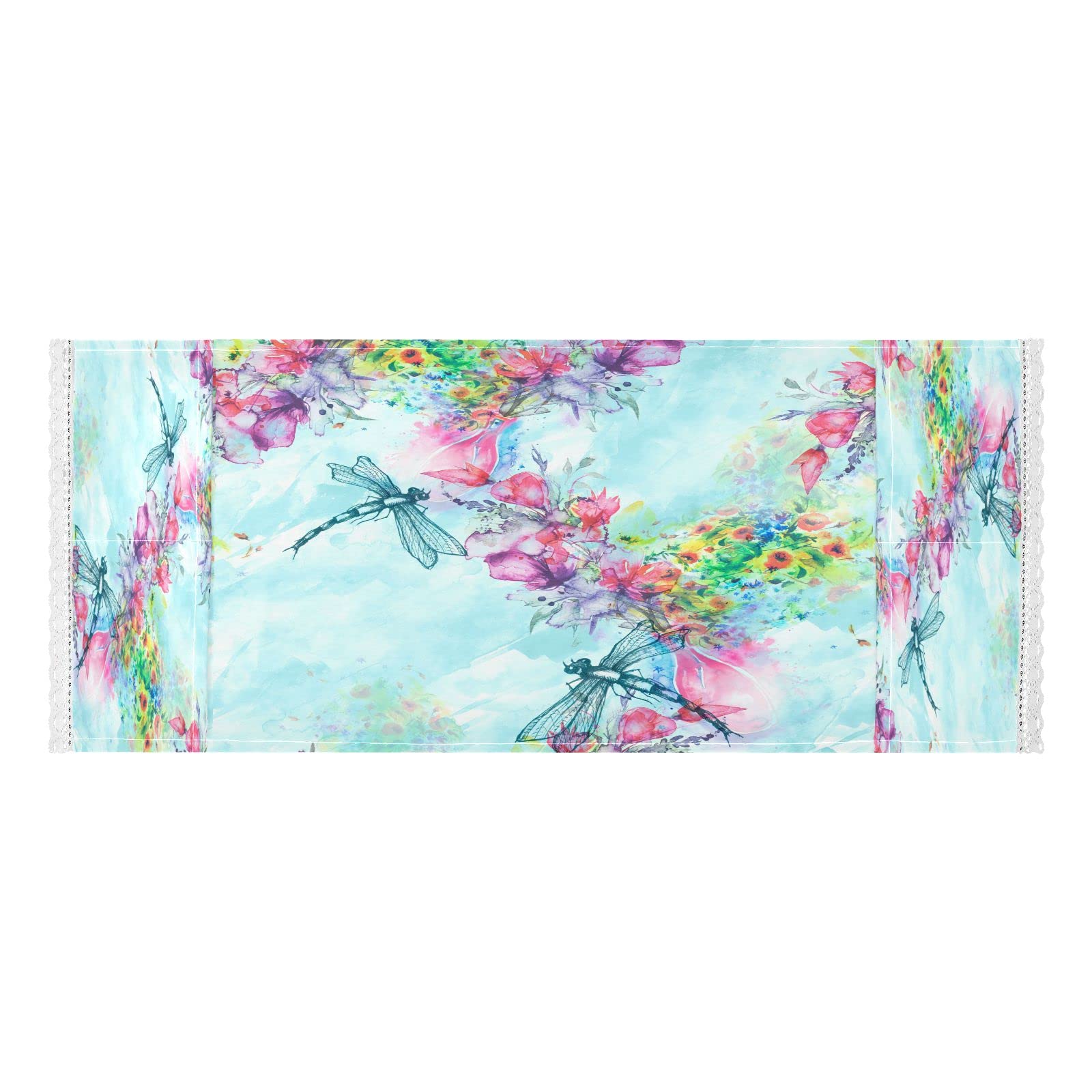 Waterproof Non-Slip Washing Machine Cover for Front Load Washer & Dryer - 51''x22'' Floral Dragonfly Design Dust Proof Top Mat with 4 Storage Bags | Perfect for Laundry Room, Basement & Home Decor