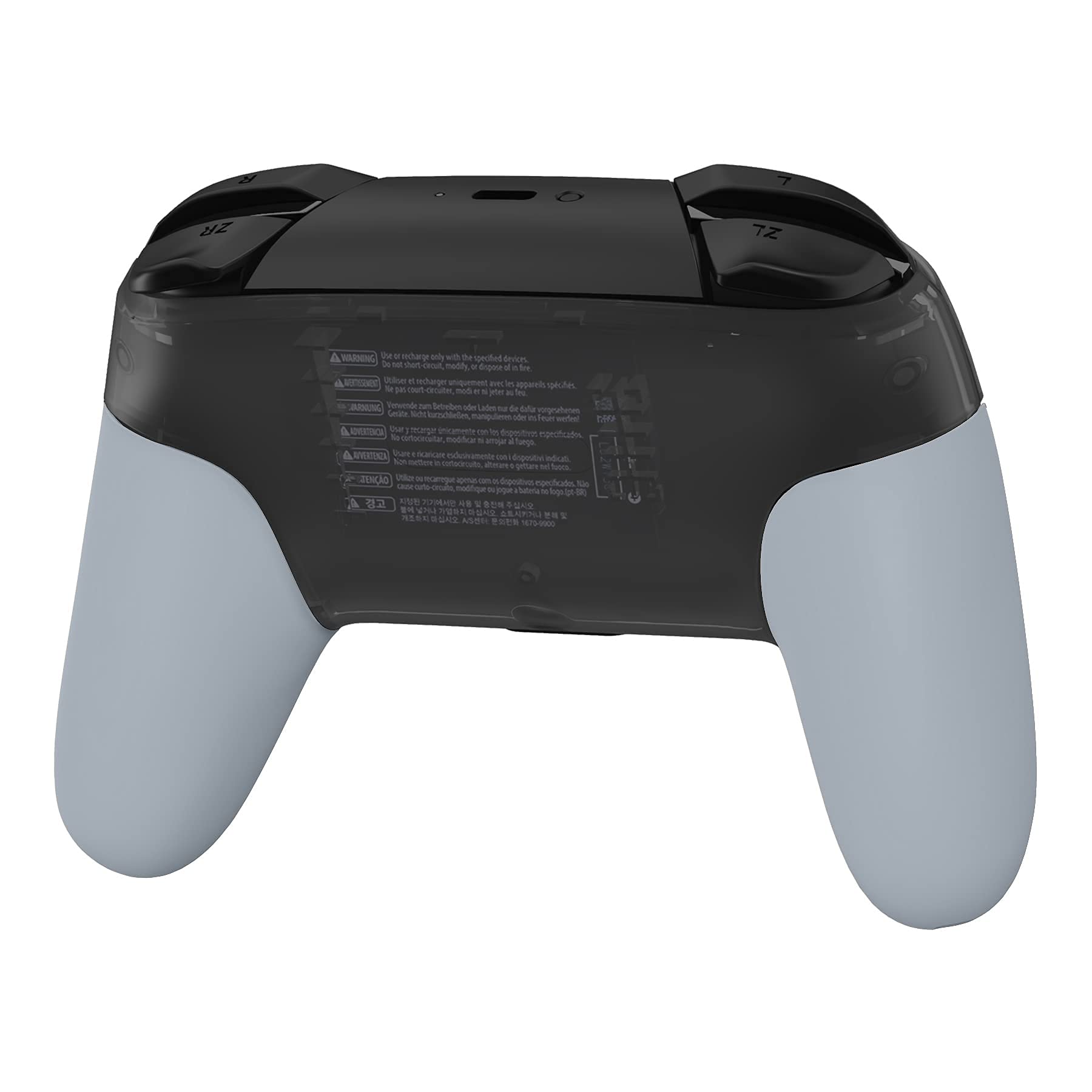 eXtremeRate New Hope Gray Replacement Handle Grips for Nintendo Switch Pro Controller - DIY Custom Hand Grip Shell Kit (Controller Not Included) | Perfect for Gaming, Customization & Comfort Enhancement