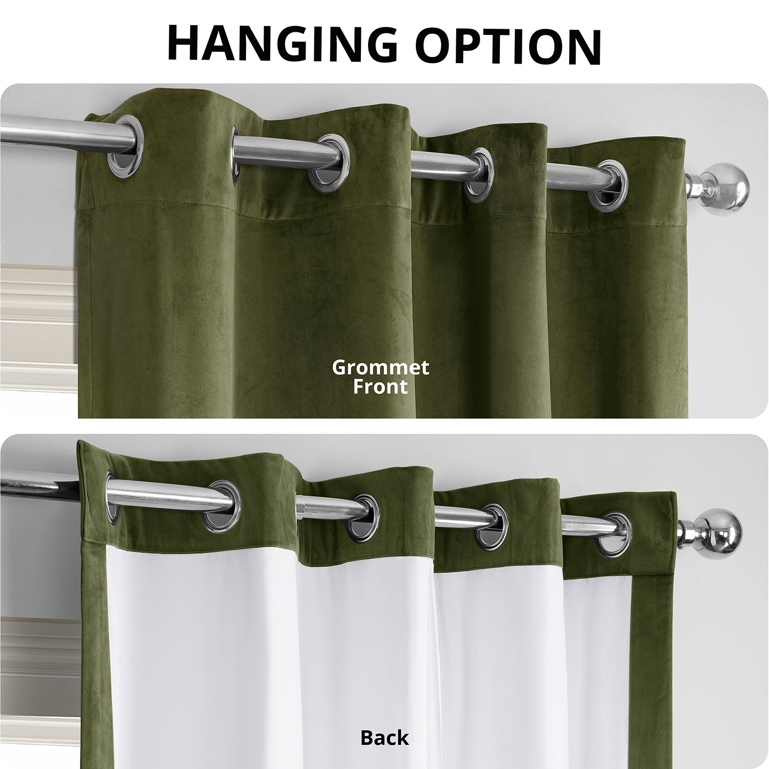 Hunter Green Blackout Curtains with Grommet Top - Soft Velvet Fabric for Noise Reduction & Light Blocking - Perfect for Bedrooms, Living Rooms & Home Theater