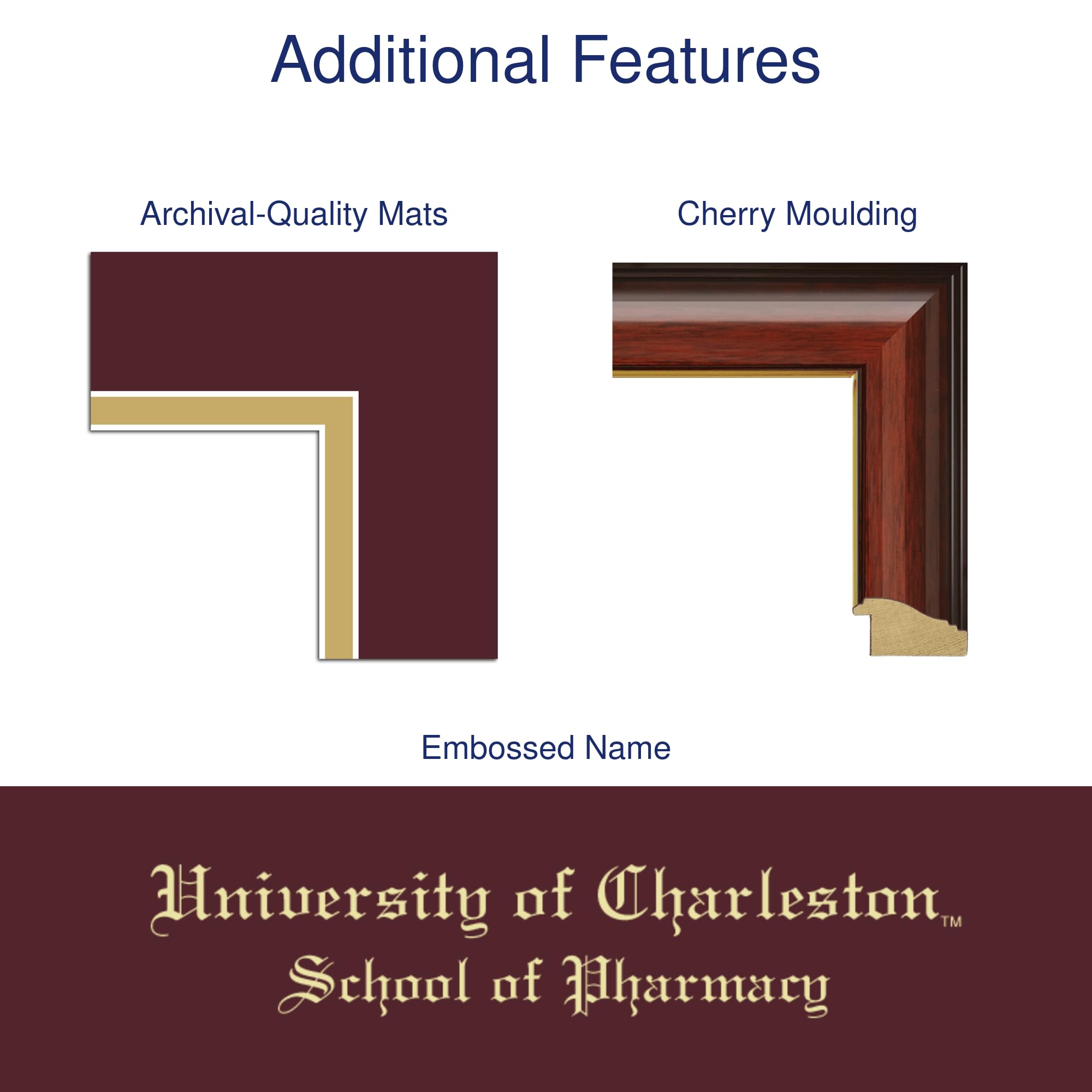 University of Charleston School of Pharmacy 11x14 Diploma Frame - Gold Engraved Medallion Display for Bachelor's, Master's & PhD Degrees - Perfect for Graduation Gifts & Office Decor