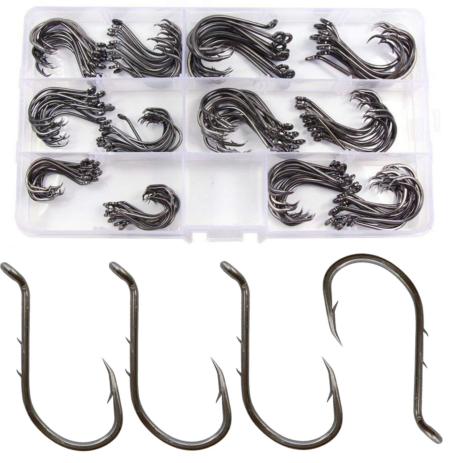 220pcs Octopus Fishing Hooks with Bait Holder - Saltwater & Freshwater Jigging