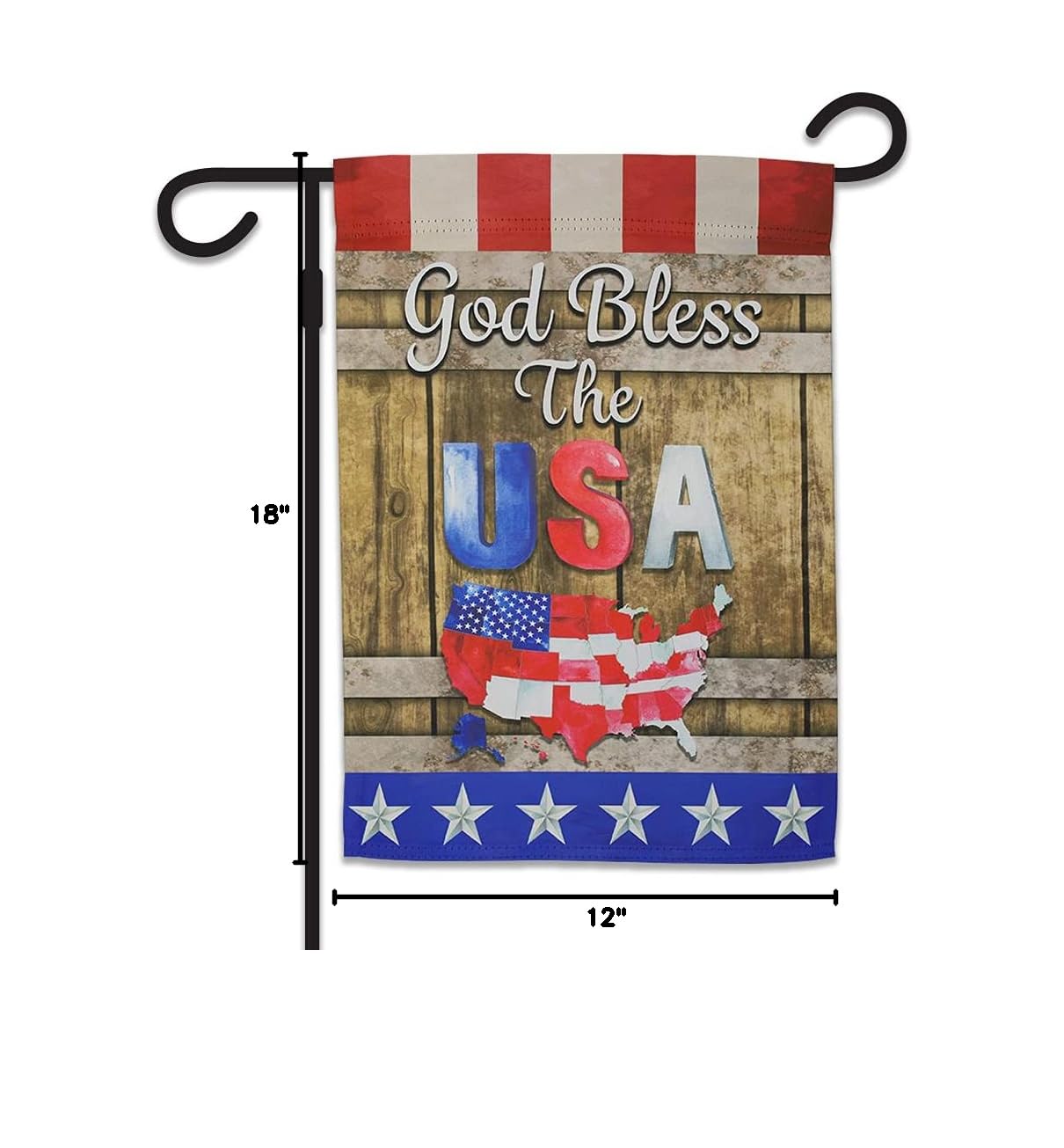 God Bless USA American Garden Flag - 12x18 Inch Double Sided Patriotic Outdoor Flag for Porch, Yard, Garden Decor | Perfect for 4th of July, Memorial Day & Independence Day Celebrations