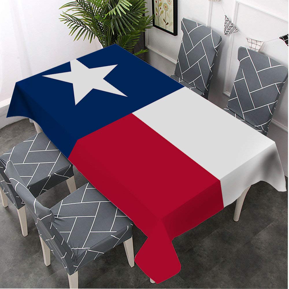 Texas Lone Star State Flag Tablecloth - 60x84 Inch Decorative Rectangle Table Cover for Dining, BBQ, Picnic & Coffee Tables - Perfect for Texas-Themed Parties, Outdoor Events & Home Decor