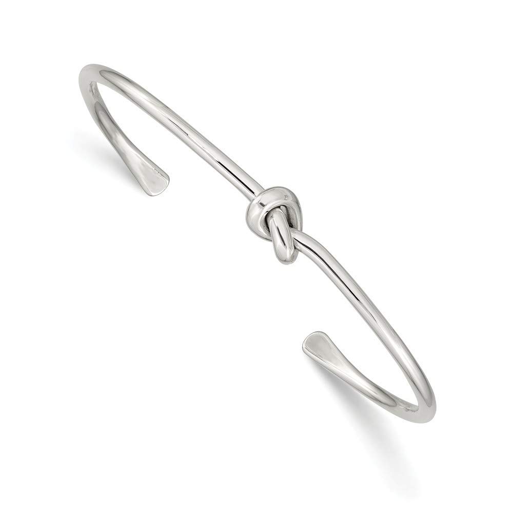 925 Sterling Silver Flexible Polished Knot Cuff Stackable Bangle Bracelet for Women - Elegant Jewelry Gift for Her, Perfect for Everyday Wear, Special Occasions & Stacking with Other Bracelets