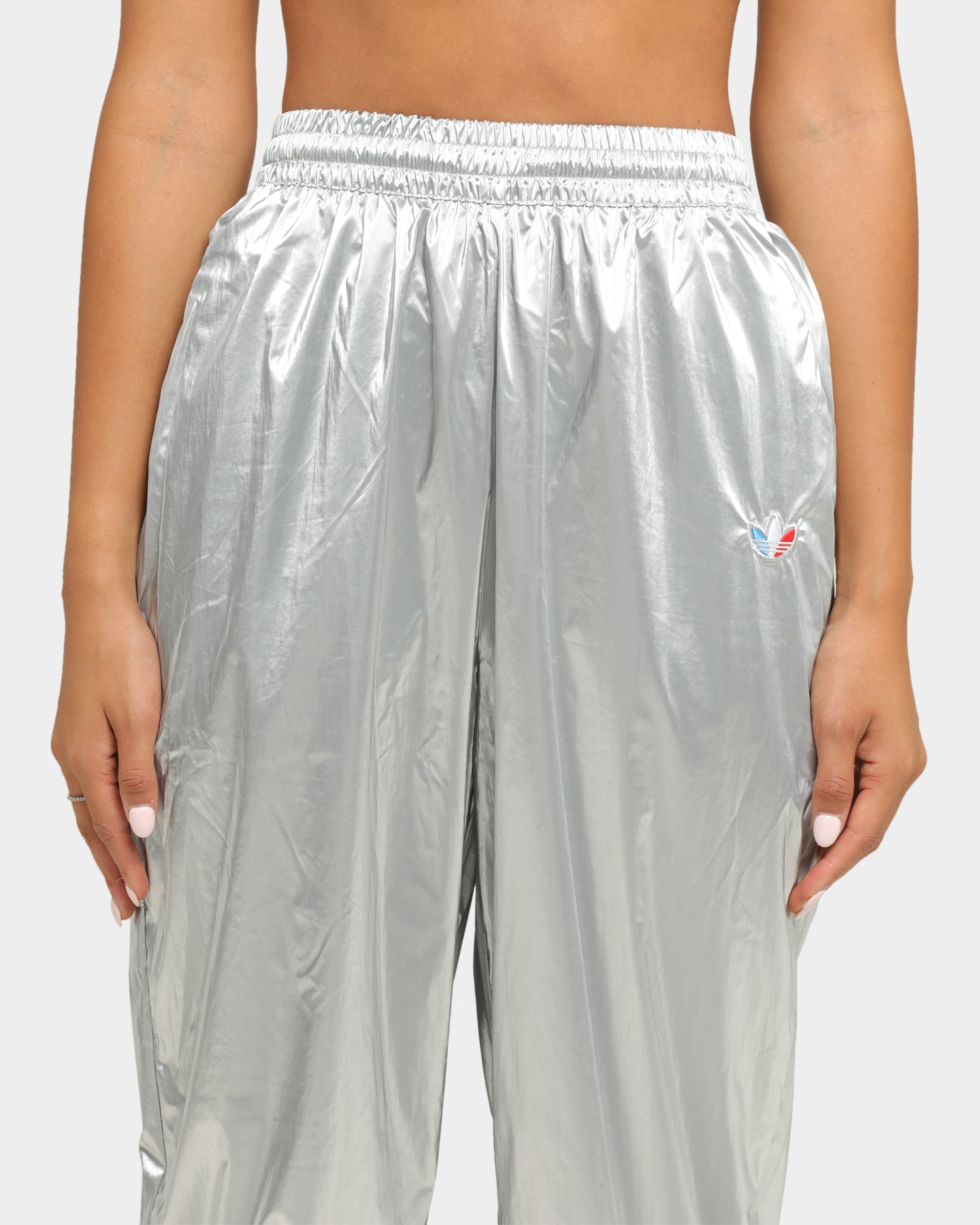Adidas Women's Japona Track Pants - Metallic Silver Athletic Joggers for Running, Yoga & Lounge Wear