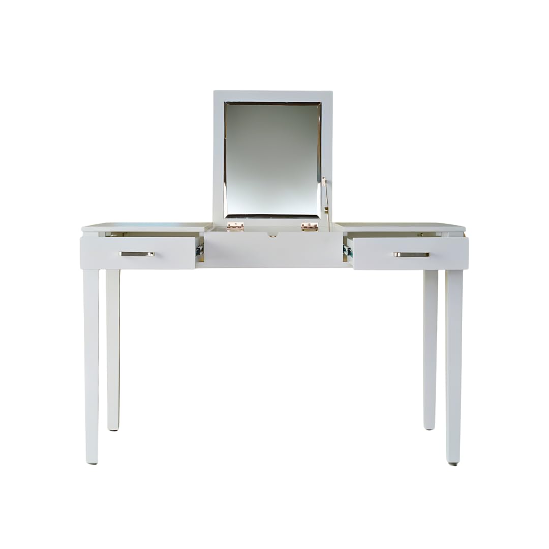 Modern Parsons Writing Desk with Built-in USB & Power Outlet - Home Office Computer Desk for Work, Study & Gaming - Perfect for Small Spaces & Dorm Rooms