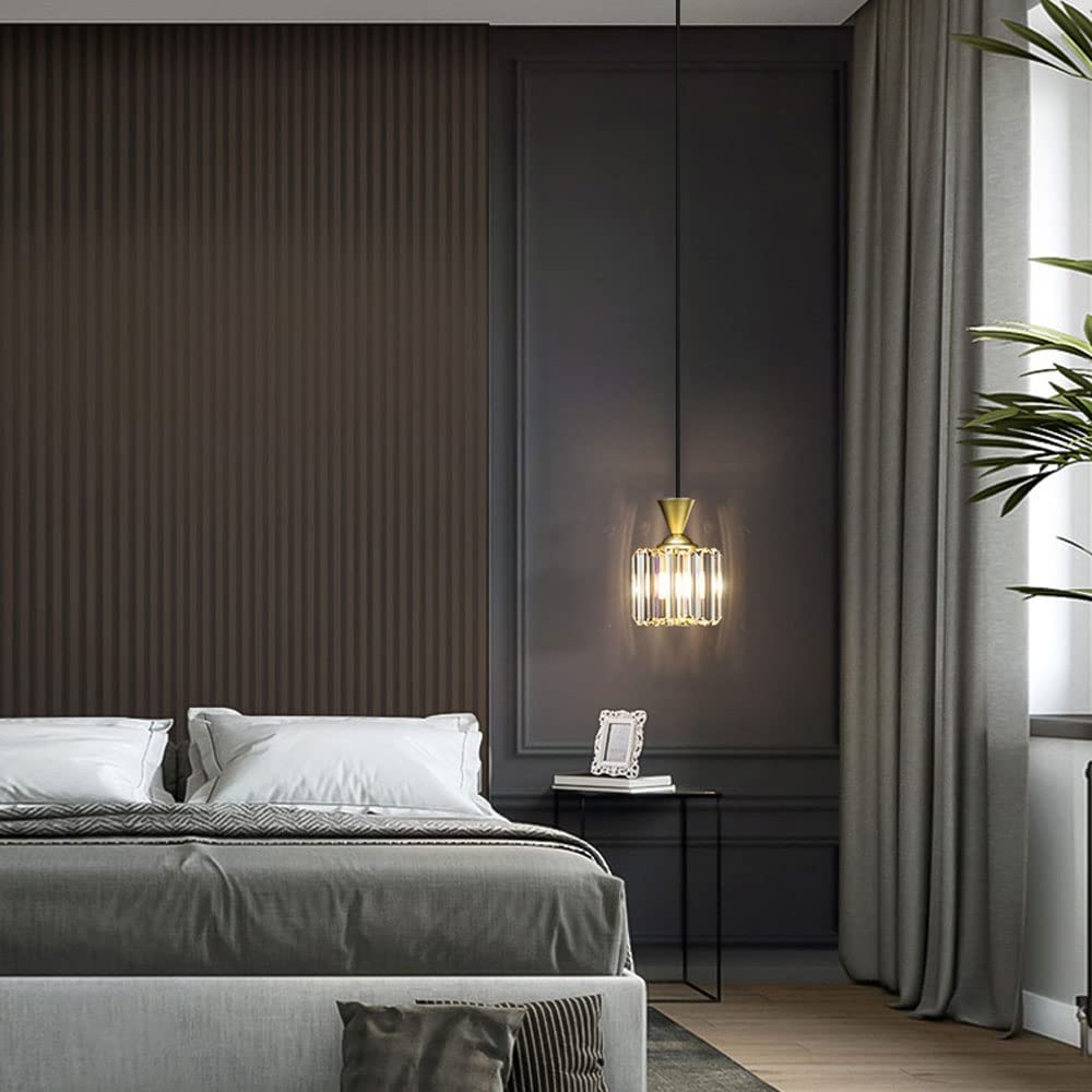 Gold/Black Crystal Pendant Light - Kitchen, Bedroom & Dining Lighting