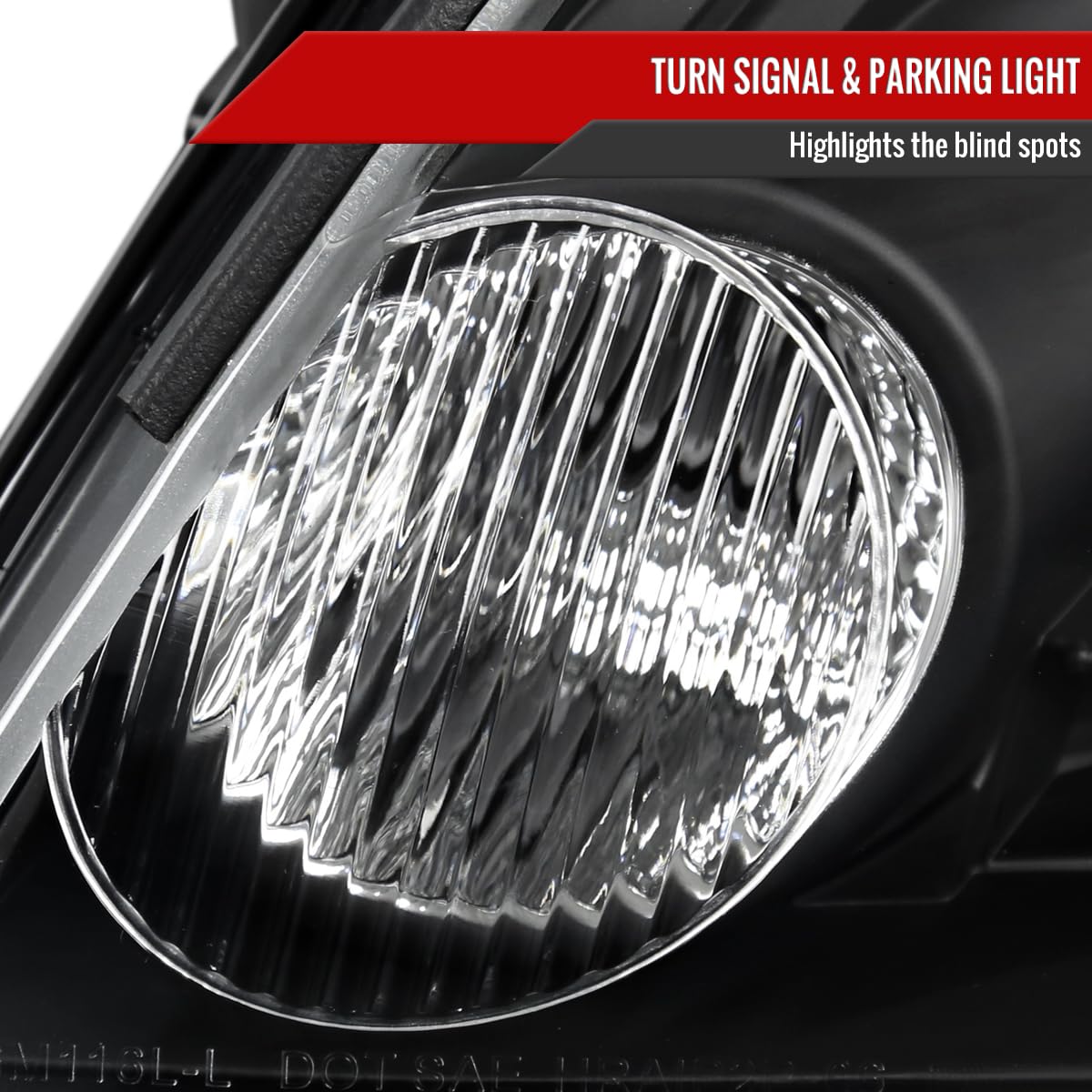 06-13 & 06-07 Car Replacement Headlights with LED Bulbs - Black Housing Headlamp Assembly for Improved Night Driving Visibility