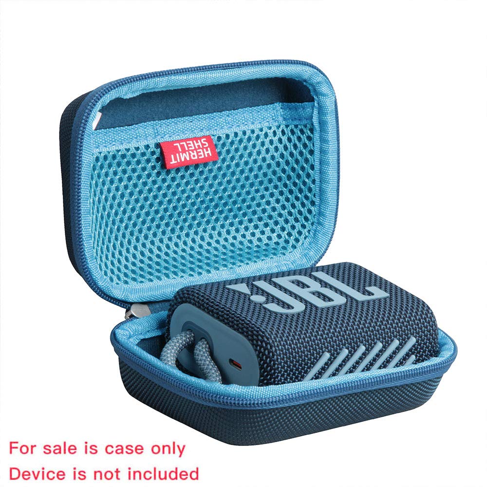 Hermitshell Hard Travel Case for JBL Go 3 & JBL Go 3 Eco Portable Bluetooth Speaker - Protective Cover for Outdoor, Travel, Camping, Beach (Blue)