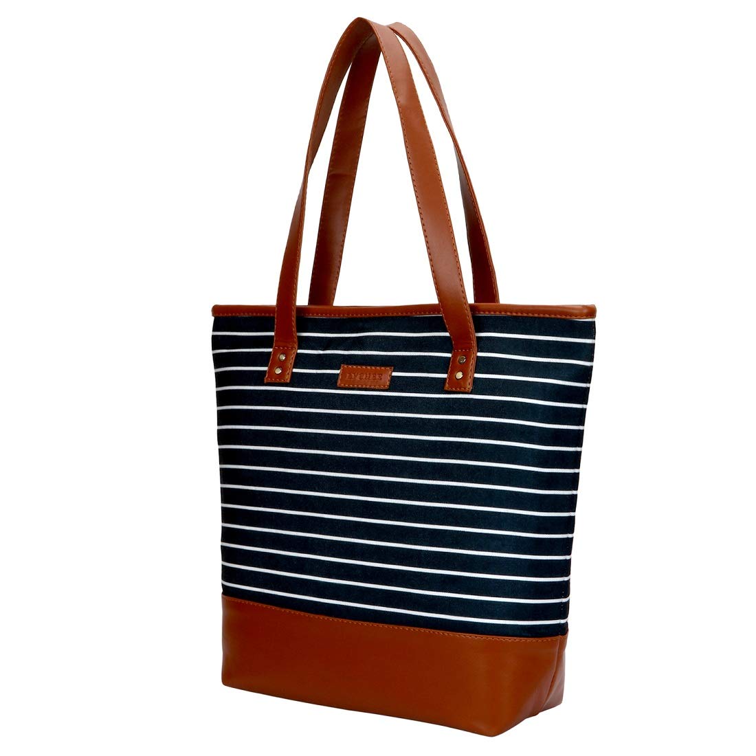 Lychee Print Women's Canvas Tote Bag - Blue Eco-Friendly Shoulder Bag for Shopping, Beach & Daily Use