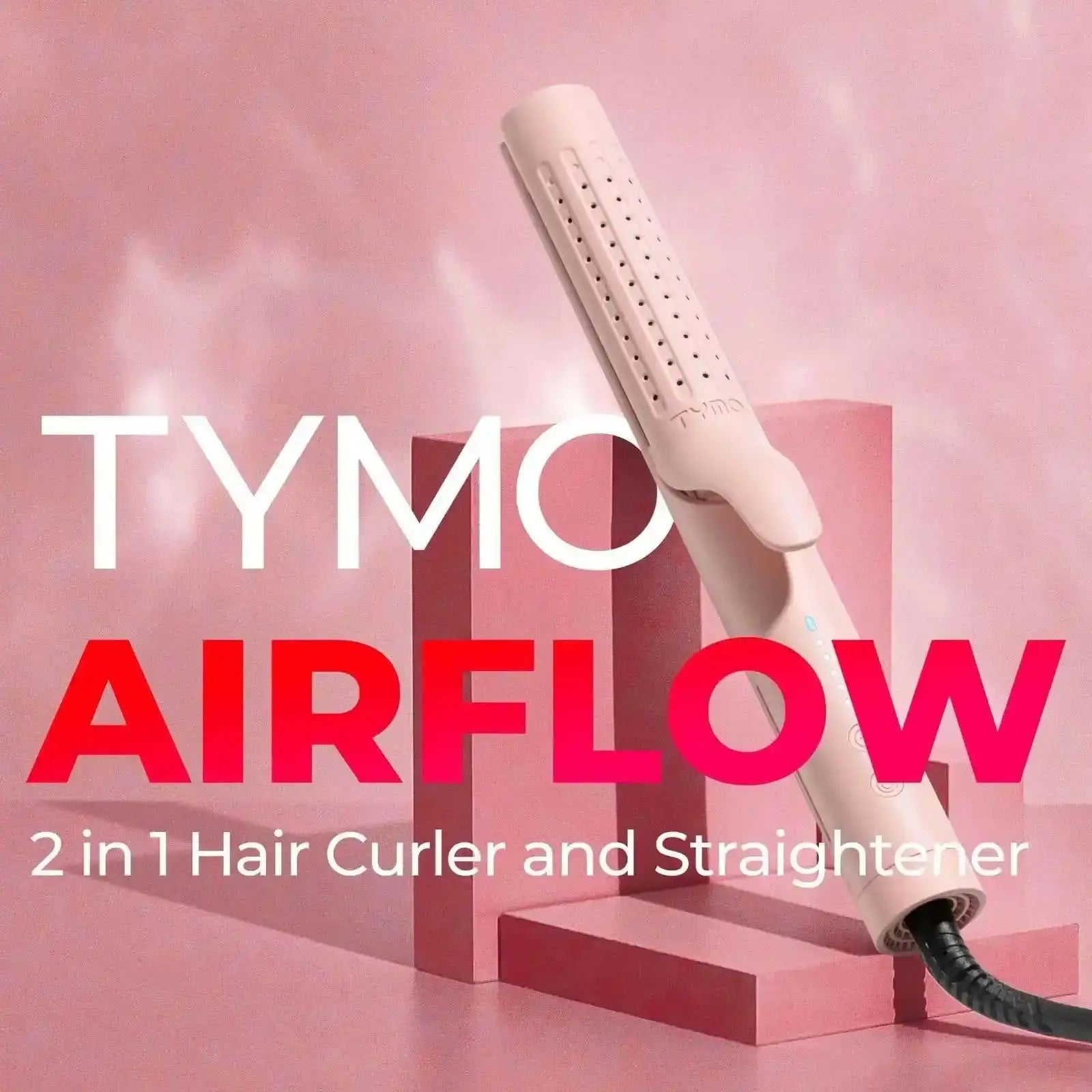 TYMO Airflow Pink Hair Dryer - Professional Ionic Blow Dryer for Fast Drying & Frizz Control - Perfect for Home, Salon & Travel Use
