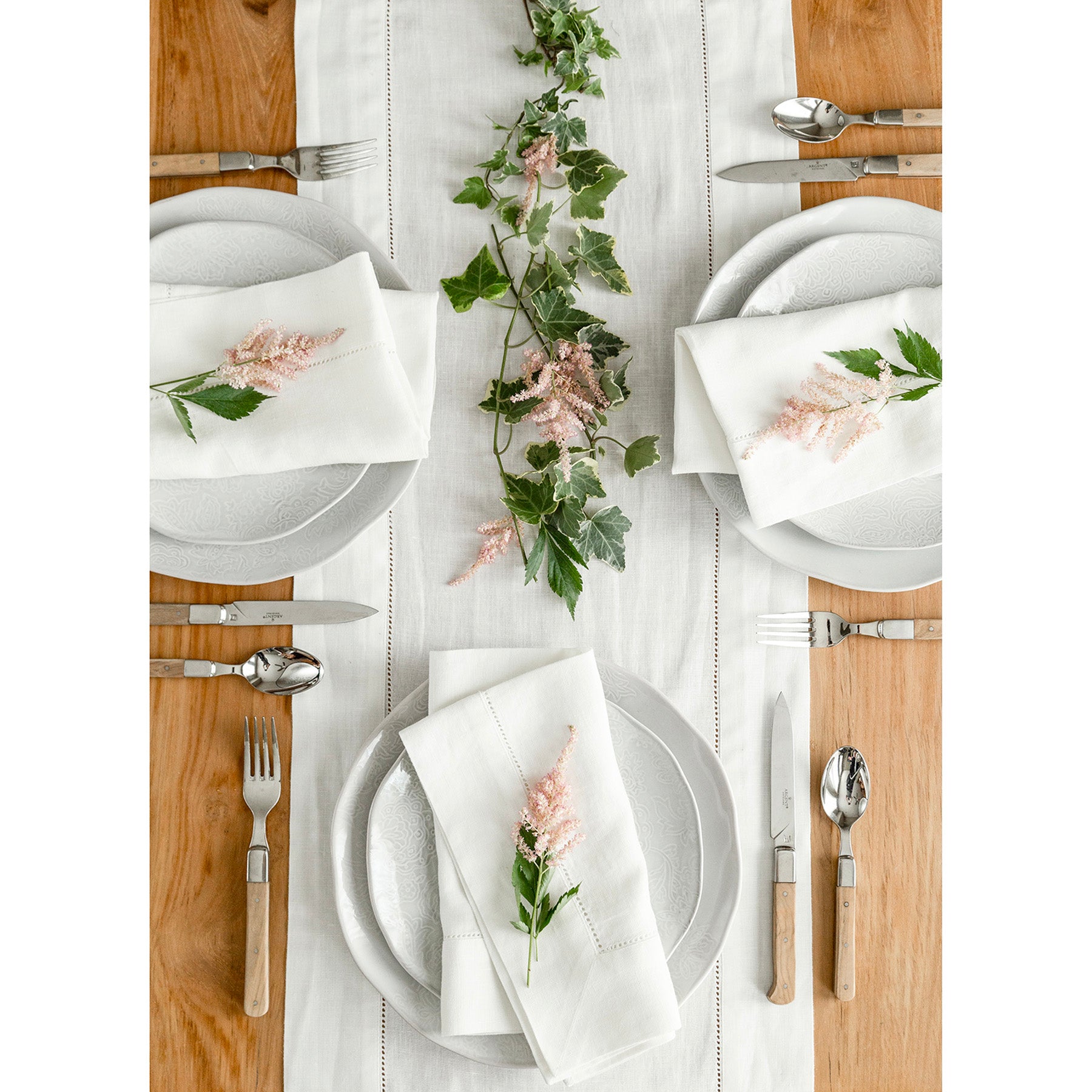 Premium Heavyweight Hemstitch Table Runner - Elegant Dining Decor for Weddings, Holidays & Formal Events - 100% Cotton Linen Tablecloth Accessory