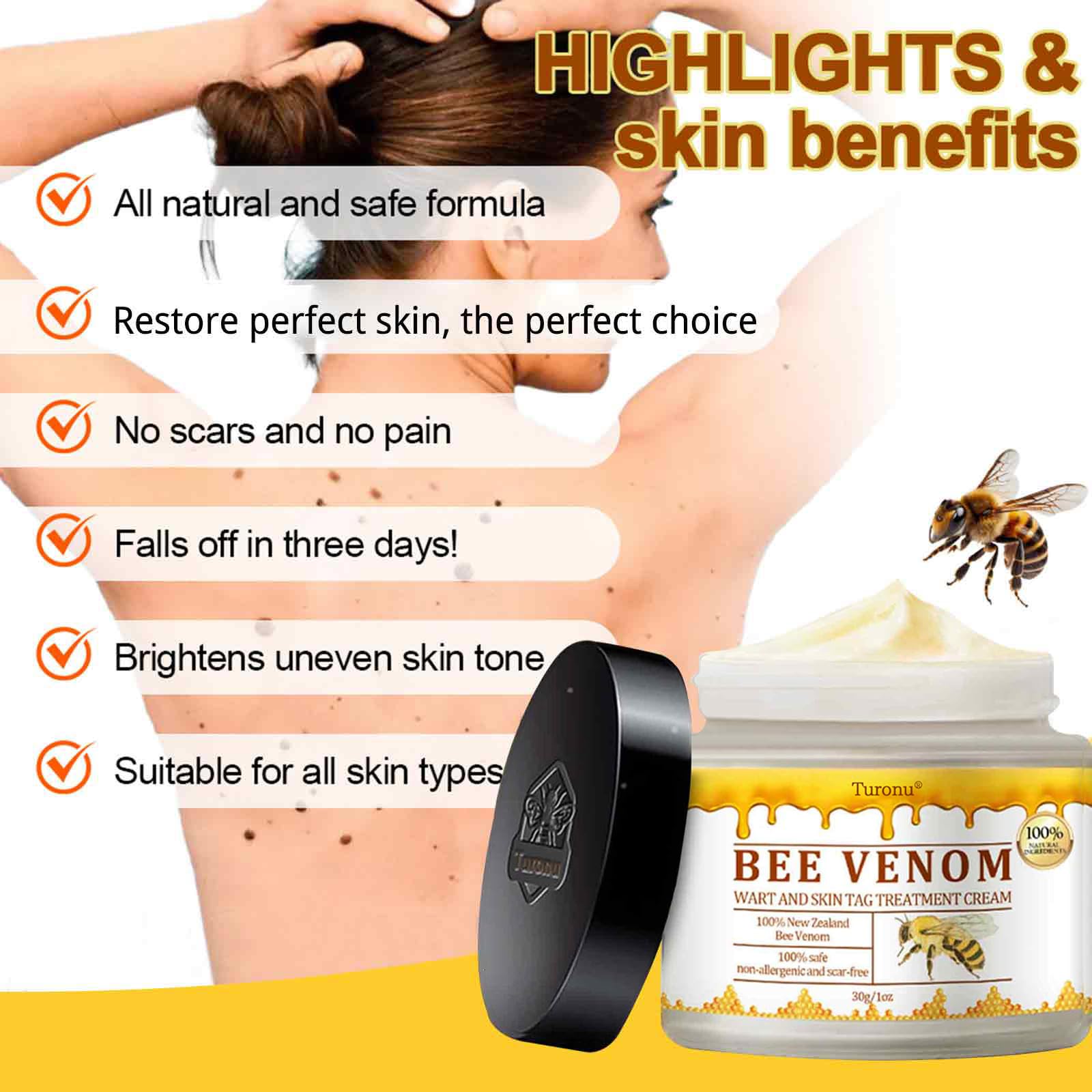 Turanu Bee Venom Treatment Cream 2024 - Professional Repair & Hydrating Moisturizer for All Skin Types (4-Pack) | Anti-Aging, Wrinkle Reduction & Skin Rejuvenation | Day & Night Face Cream for Dry, Sensitive & Mature Skin