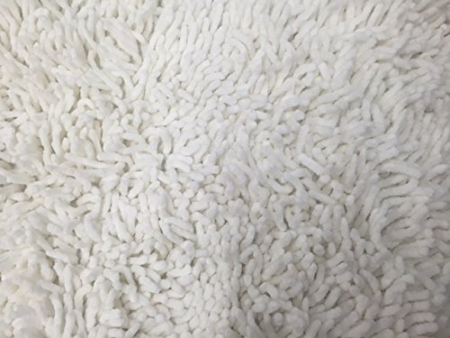 Luxury Soft Chenille Bathroom Rug 20x32 Inches - Super Absorbent High Pile Shaggy Bath Mat for Tub & Shower, Non-Slip Plush Cotton Carpet for Bathroom Floor, Kitchen & Bedroom - Ivory White - Perfect for Spa-Like Relaxation and Home Decor