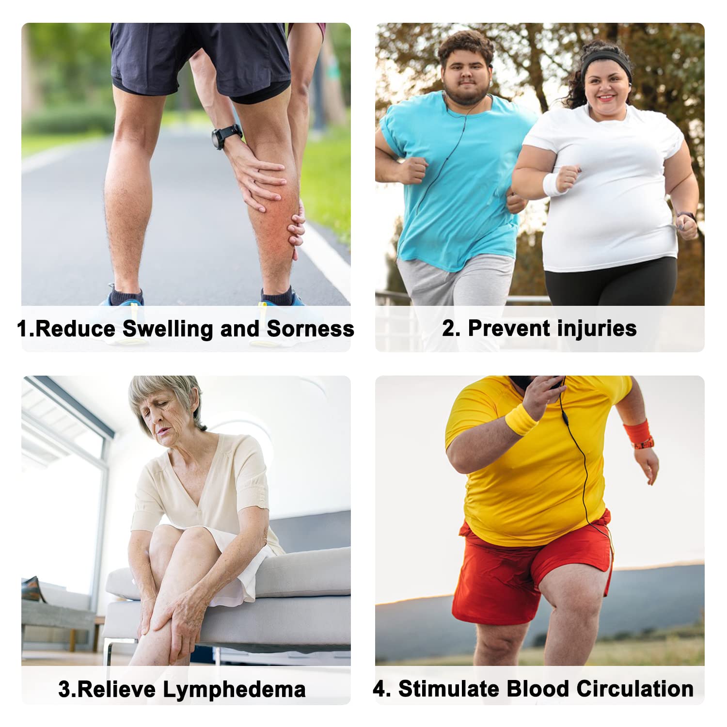**Plus Size Compression Socks for Women & Men - 15-20 mmHg Wide Calf Support Socks for Circulation, Recovery & Swelling Relief - Ideal for Travel, Nursing & Sports**