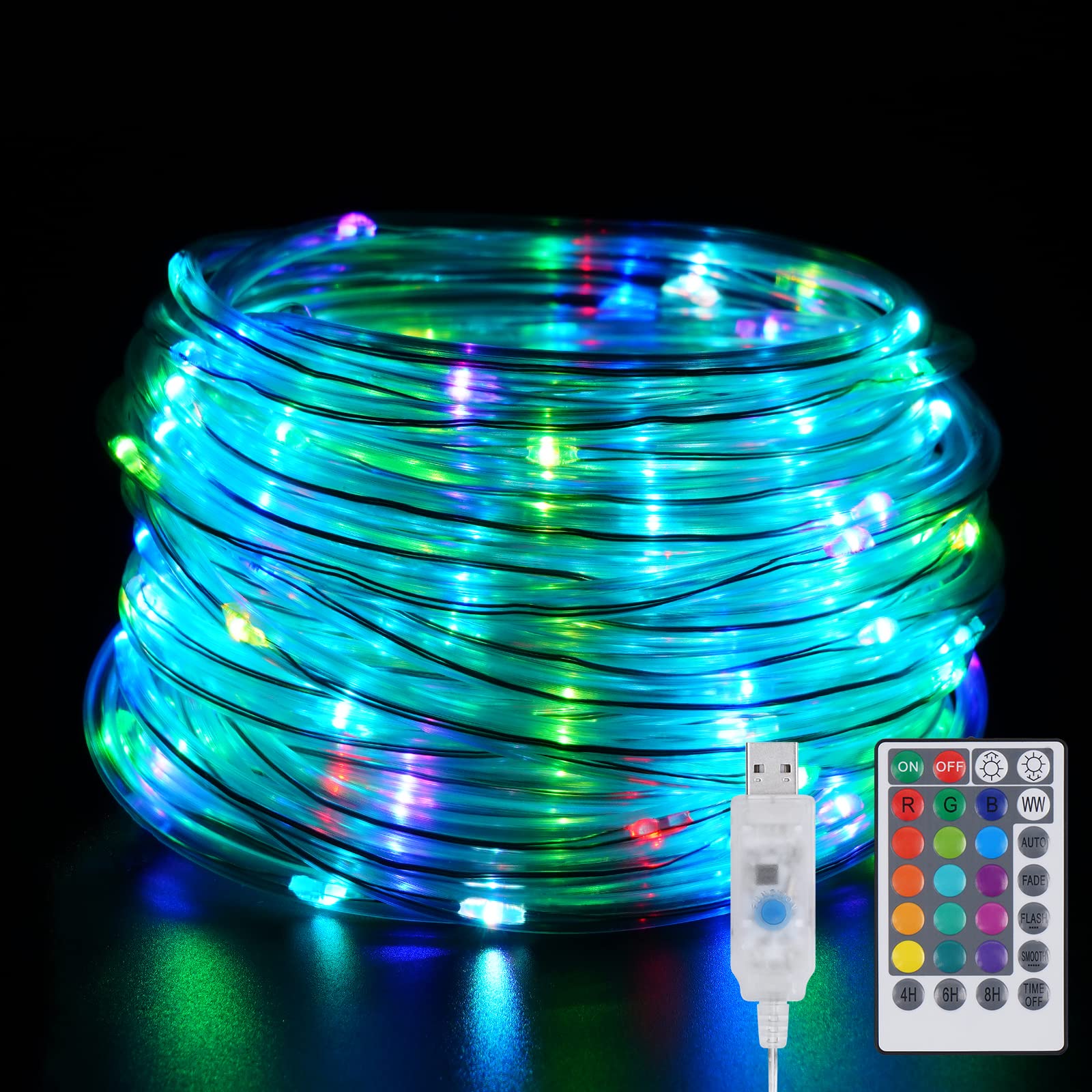 FRAMICS 33ft LED Rope Lights with Remote - 100 Color Changing USB LED Strip Lights, Waterproof Outdoor String Lights for Bedroom, Patio, Wedding & Christmas Decor - Perfect for Party, Garden & Holiday Lighting