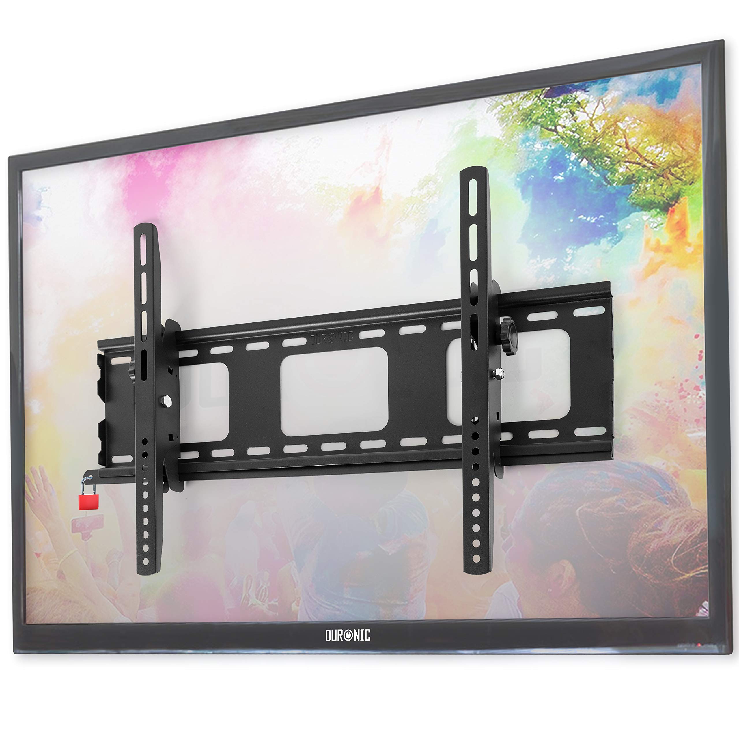 Duronic TVB103M Heavy Duty Tilting TV Wall Mount Bracket for 32-65 Inch Screens | Adjustable VESA 200x200 to 600x400 | Perfect for Living Room, Bedroom & Home Theater Setup (Black)