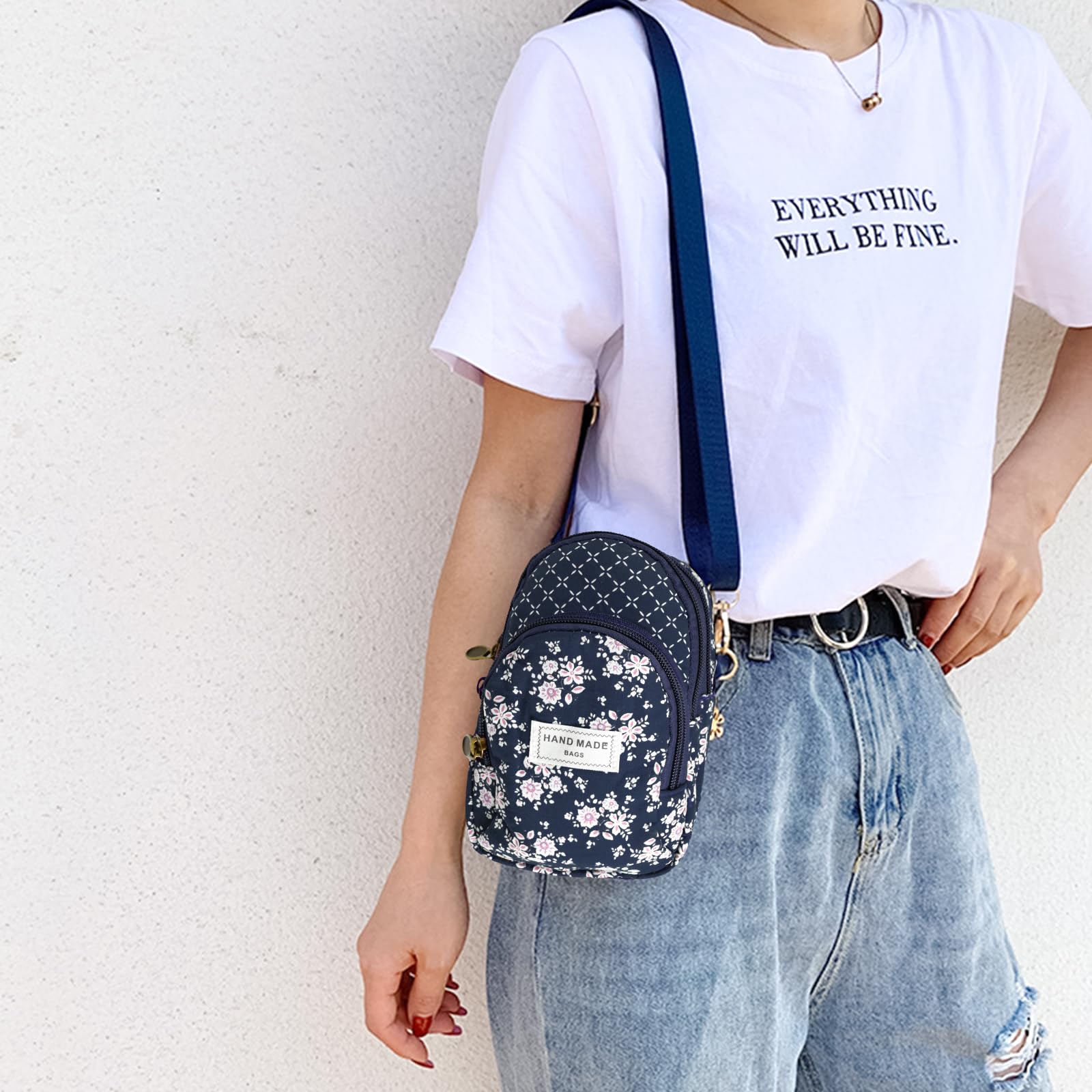 WITERY Small Crossbody Bags for Women - Cute Floral Crossbody Purse, Mini Cloth Pouch Phone Wallet | Perfect for Travel, Shopping & Everyday Use