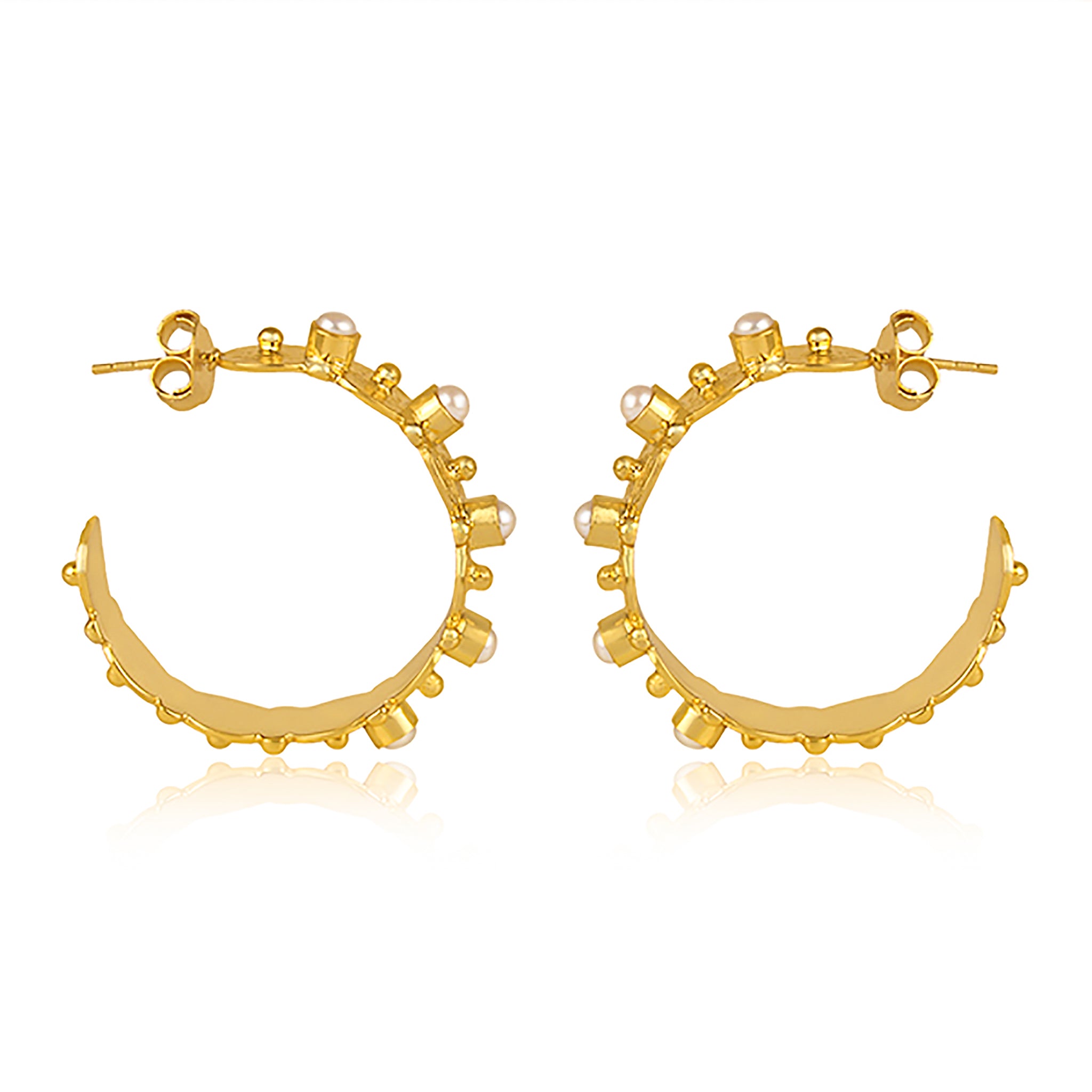 Honeysuckle Pearl Hoop Earrings for Women - Elegant Floral Dangle Earrings for Party, Wedding & Everyday Wear