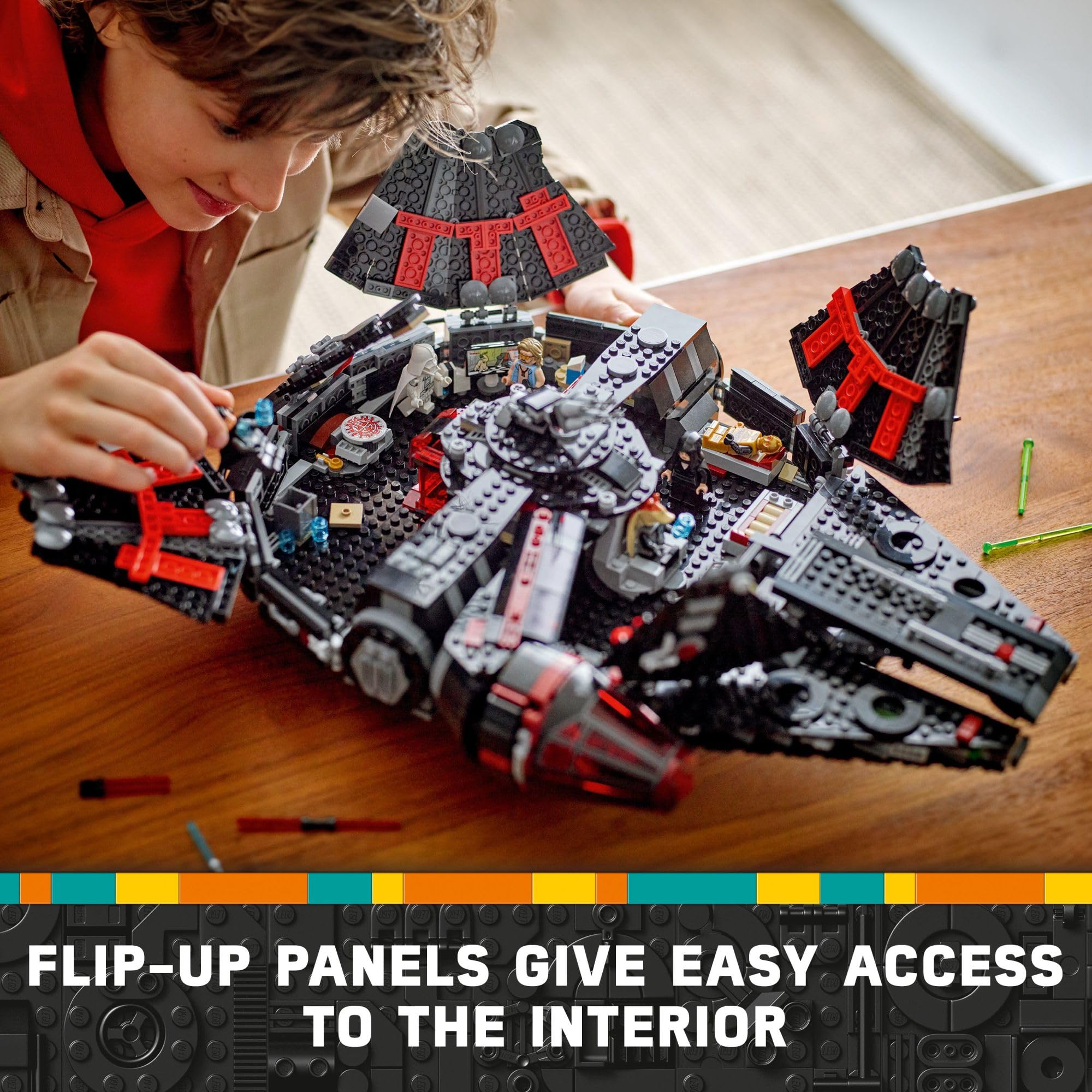 LEGO Star Wars The Dark Falcon Buildable Starship (75389) - Ultimate Collectible Millennium Falcon Toy with 6 Minifigures | Perfect Birthday Gift for Kids & Star Wars Fans | Build & Display for Epic Space Adventures
