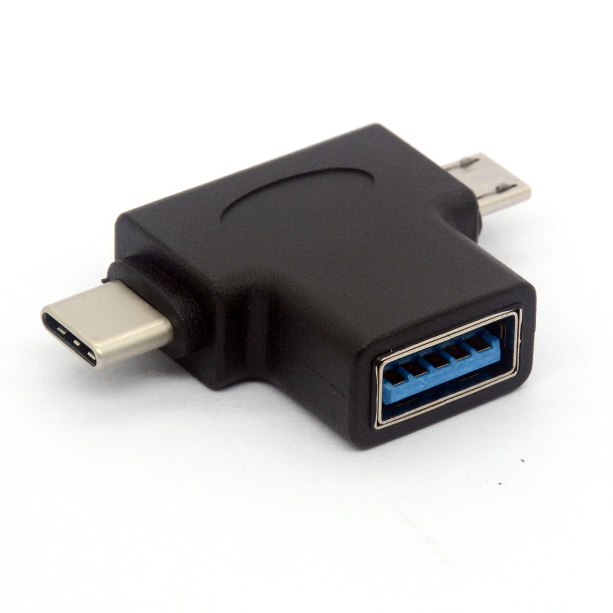 BSHTU 2-in-1 Micro USB 3.0 & USB-C OTG Adapter - USB-C Male to USB-A 3.0 Female + Micro USB Male Converter for Android, Samsung Galaxy, Google Nexus - 180 Degree Design for Charging & Data Transfer (Perfect for Travel, Office & Home Use)