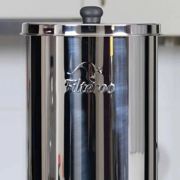 Filteroo Superoo 16L Stainless Steel Gravity Water Filter System - Portable Outdoor Camping, Emergency Survival, Home & Travel Use