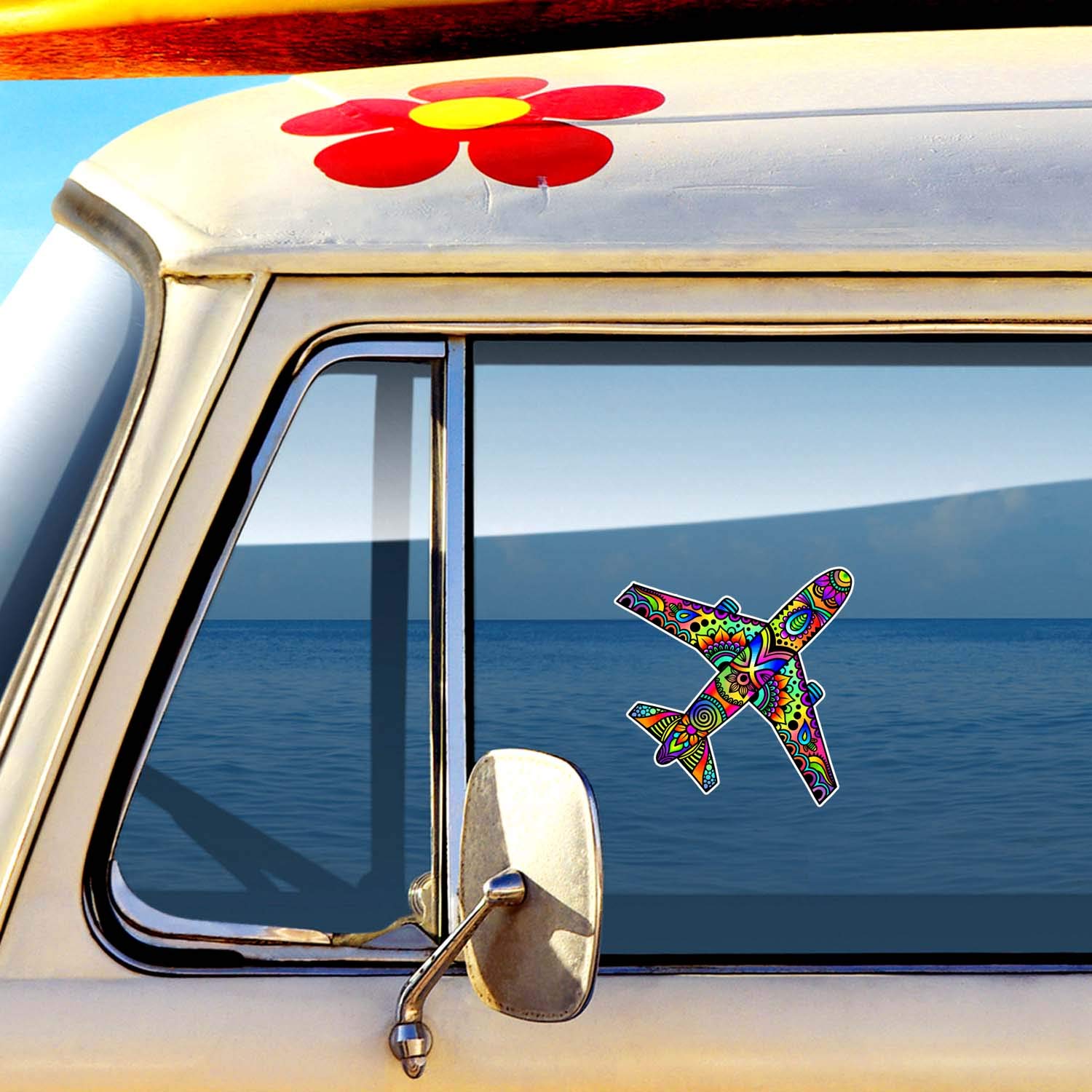 Airplane Travel Decal Sticker by Megan J Designs™ - Waterproof Vinyl for Laptop, Car, Tumbler - Perfect for Travel Enthusiasts & Adventure Lovers
