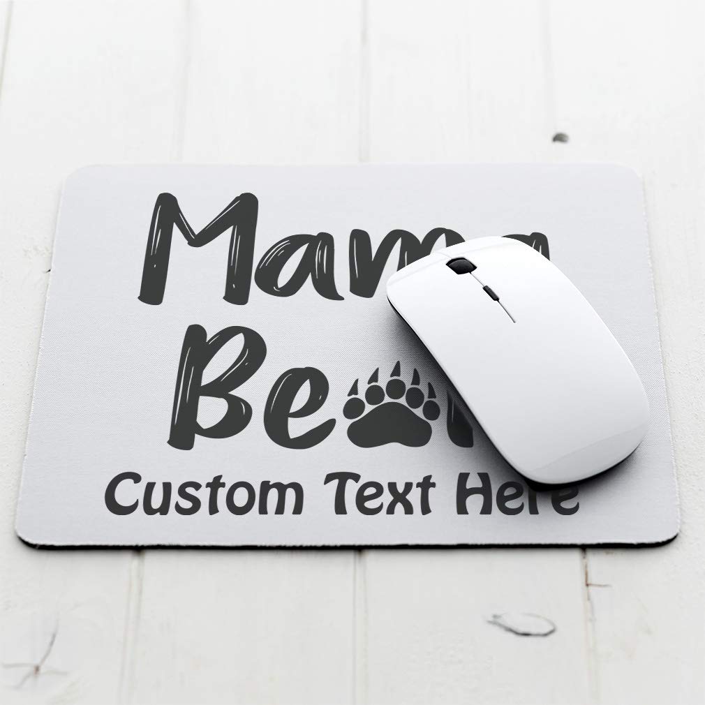 Personalized Mother's Day Mouse Pad for Mom - Premium Neoprene Square Desk Mat for Office, Gaming & Computer Workstations - Custom Text Gift for Mama Bear
