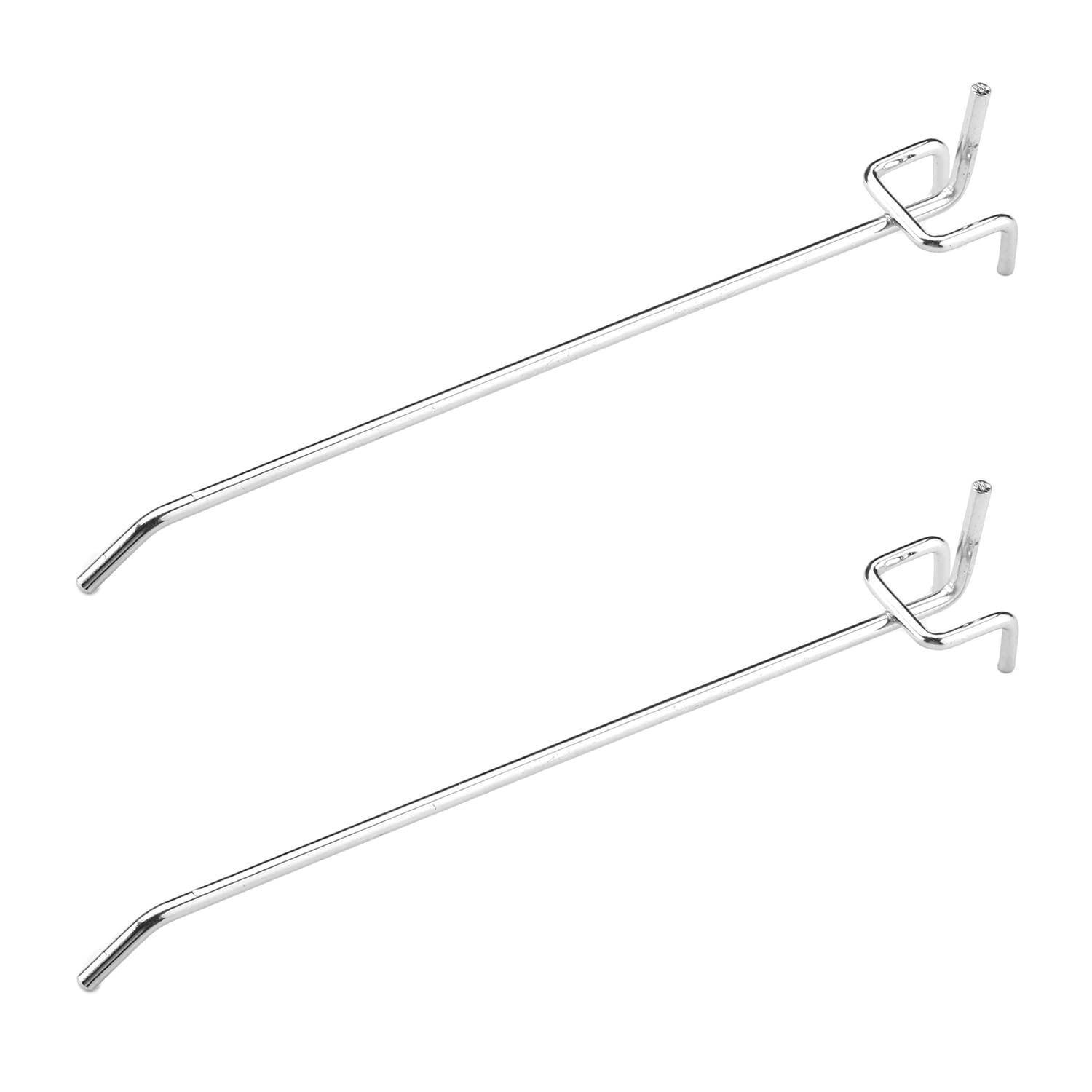 MroMax Pegboard Hooks 5-Pack - Silver Grid Wall Hooks for Supermarket Displays & Retail Organization - Perfect for Tool Storage, Kitchen Utensils & Garage Organization