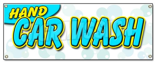Premium Hand Car Wash Banner Sign - Detailing, Wax & Auto Cleaning Services | Perfect for Car Wash Businesses & Detailing Shops