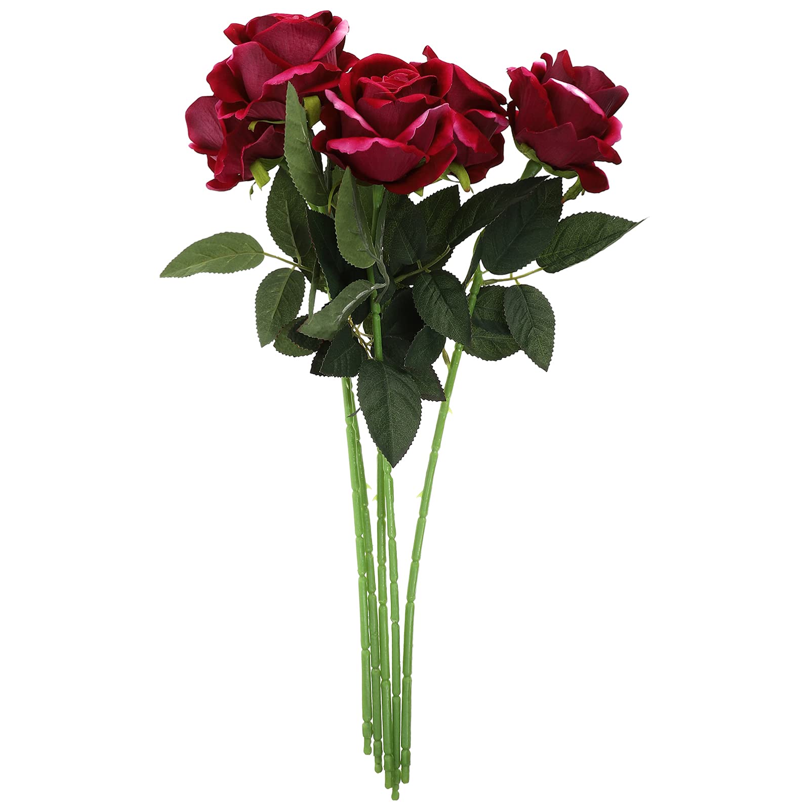 5pcs Realistic Artificial Rose Flowers Bouquet - Faux Roses Stems for Wedding, Home Decor, Centerpieces, and DIY Floral Arrangements
