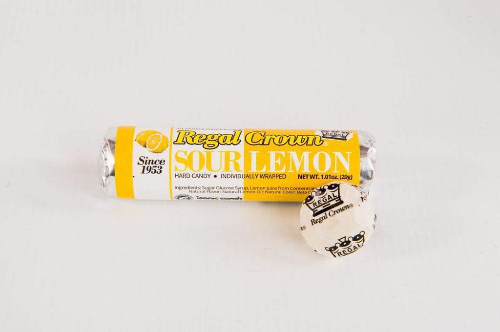 Regal Crown Sour Lemon Hard Candy Rolls - 24 Count for Parties & Gifts