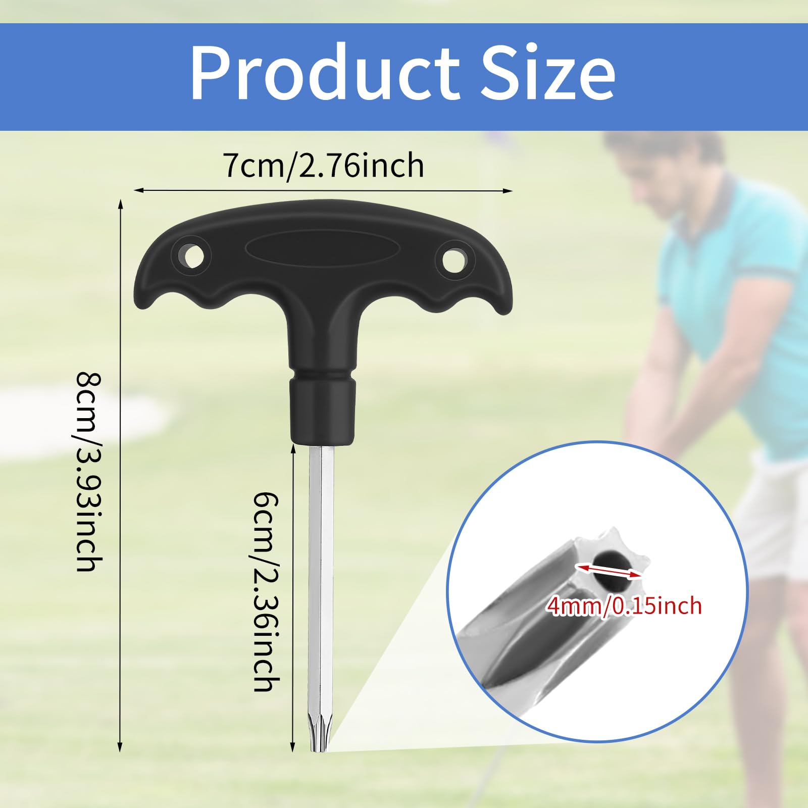 Premium Stainless Steel Golf Club Torque Wrench Tool - T20 Black Golf Head Adjustment Wrench with Ergonomic Plastic Handle | Perfect for Golf Club Repair, Driver Adjustment & Club Maintenance