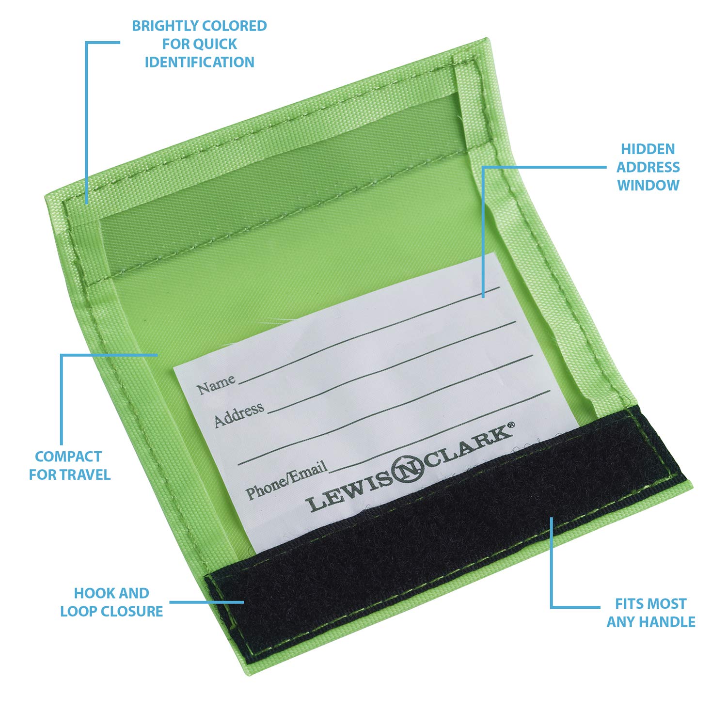 Lewis N. Clark 3-Pack Luggage ID Handle Wraps - Green Travel Accessories for Suitcase Identification & Organization - Perfect for Airports, Hotels & Business Trips