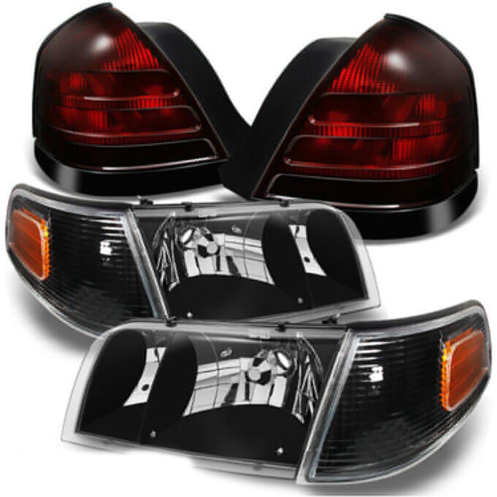UCAGJVG 99-05 Black Headlights & Dark Red Tail Lights Replacement - Compatible with 1999-2005 Models | Perfect for Night Driving & Car Customization