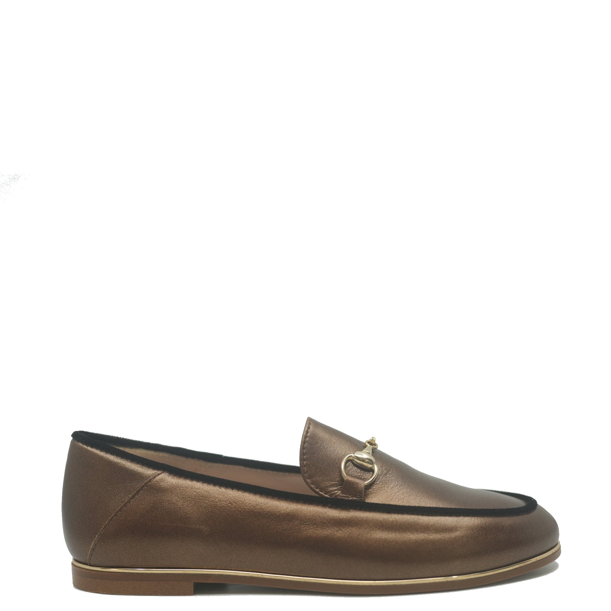 Beberlis Bronze Buckle Loafers for Women - Classic Slip-On Comfort Shoes with Metallic Accent - Perfect for Office, Casual Wear & Travel