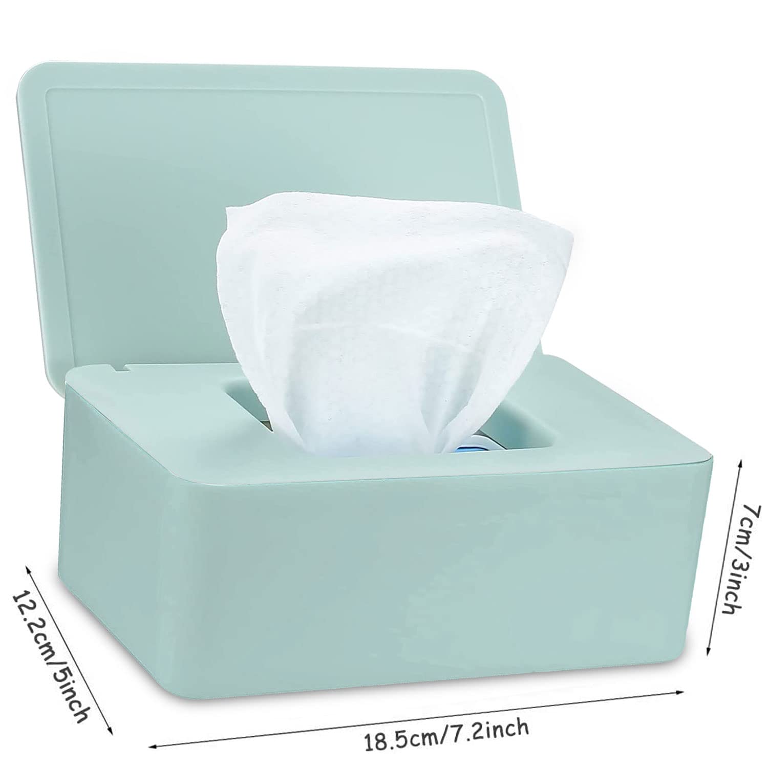 Plastic Wet Wipes Dispenser Box with Lid - Portable Storage Case for Baby Wipes, Napkins & Tissues | Bathroom, Nursery, Kitchen & Travel Organizer