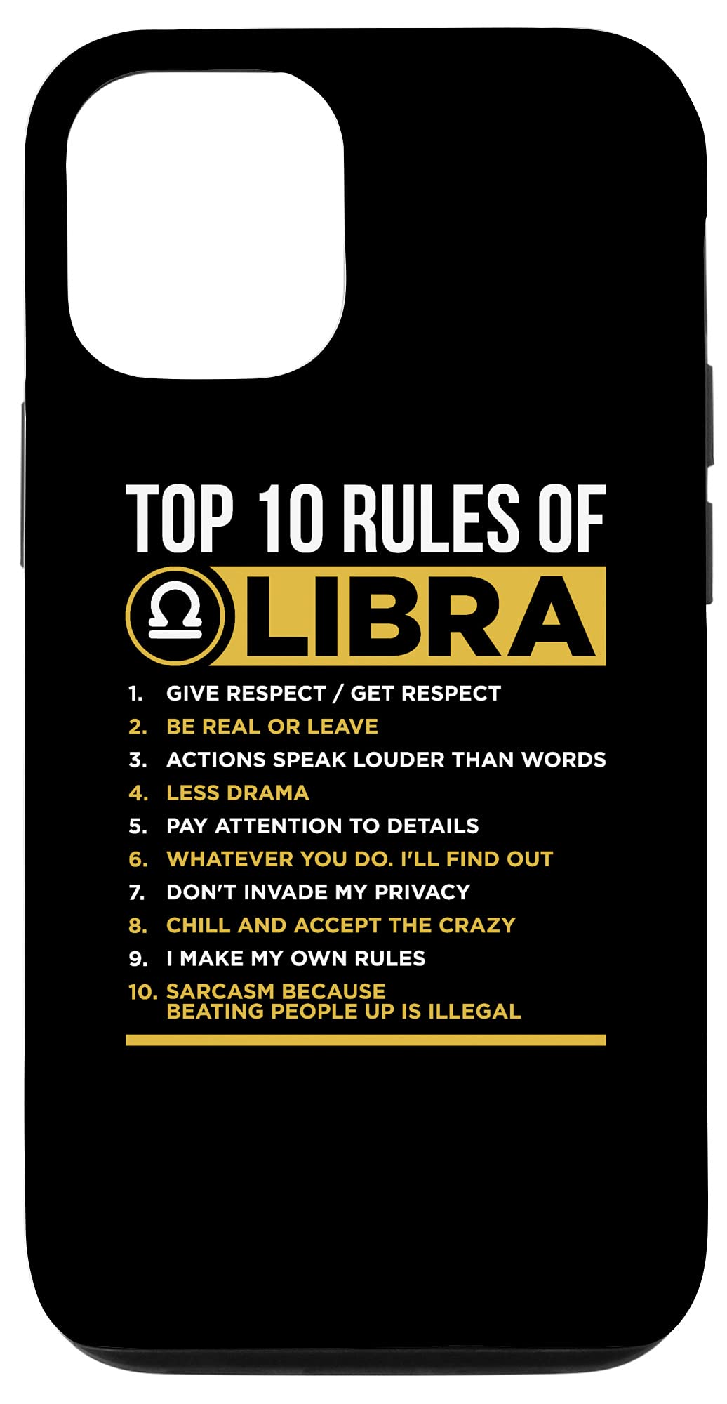 iPhone 12/12 Pro Funny Zodiac Horoscope Case - Libra Facts & Traits - Durable Protective Cover for Daily Use, Work & Travel