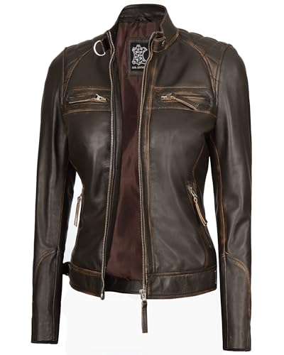 Diamond 1 - Brown Rub Off Leather Jacket