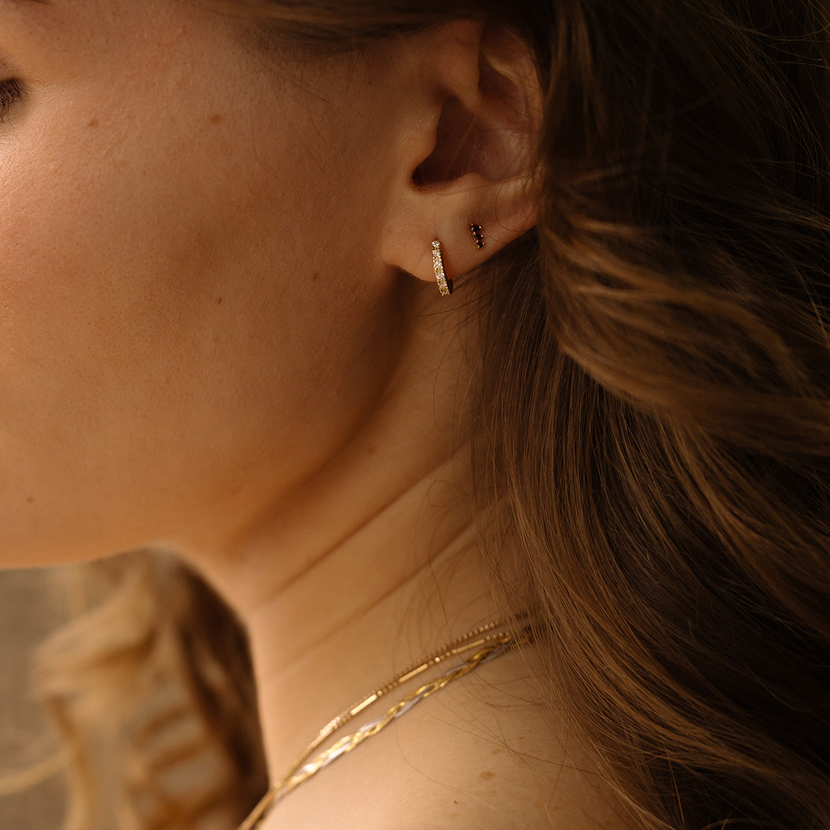Solid Gold Diamond Huggie Hoop Earrings for Women - 14K Real Gold Small Hoops - Minimalist Everyday Stud Earrings - Perfect for Work, Date Night & Special Occasions